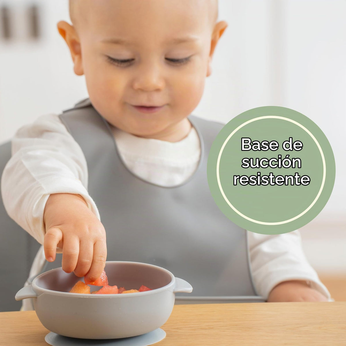 UpwardBaby - Juego de cucharas de silicona autoalimentables, 4 piezas, cuencos y cucharas de succión multicolores, sin BPA, apto para microondas y lavaplatos, cuencos para bebés con succión