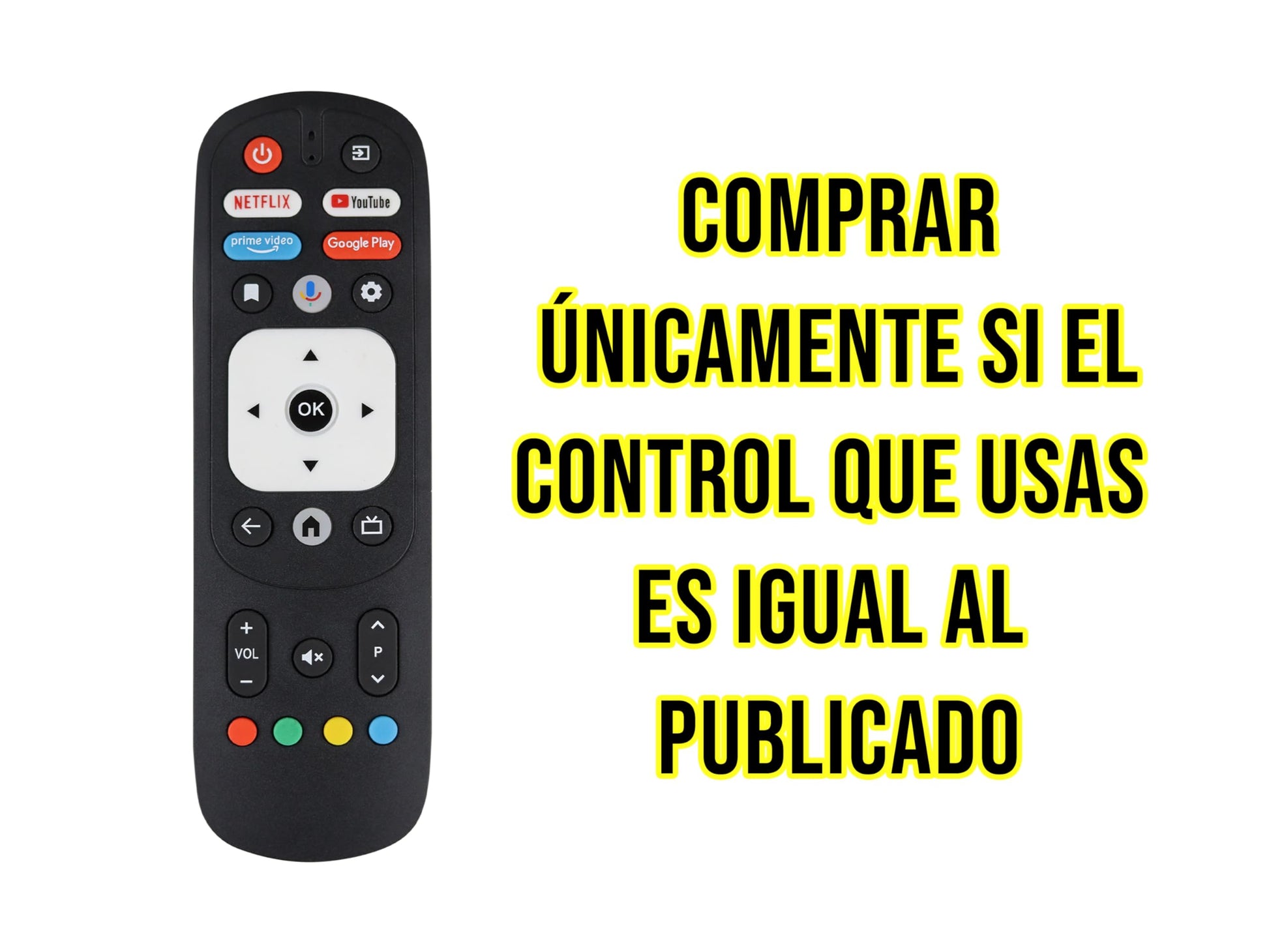 Control Remoto Compatible con GHIA G32atv22 Smart TV 4k HD Directo