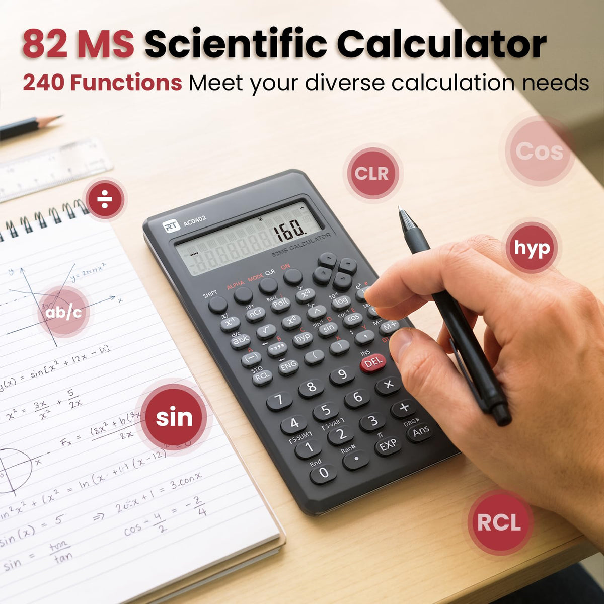Calculadora Científica ROATEE Negra para la Escuela