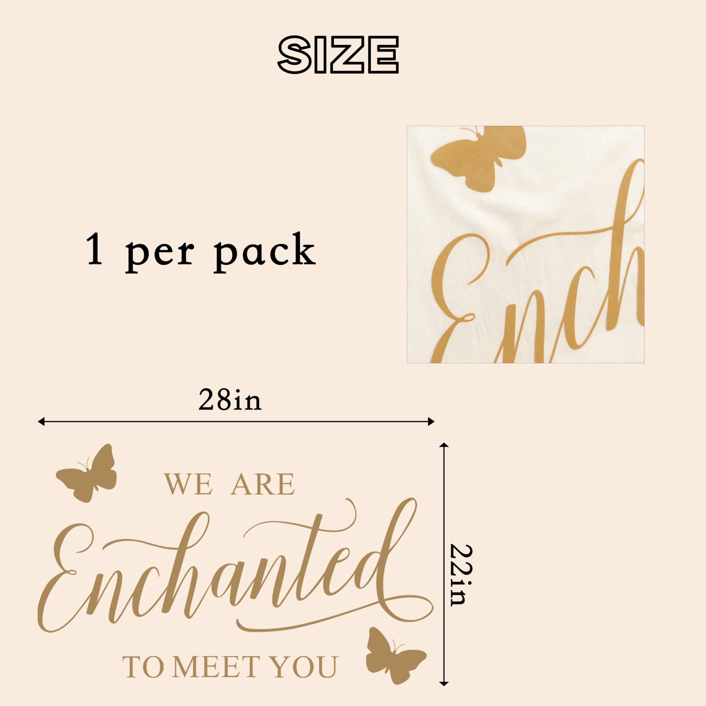 Capiont We are Enchanted to Meet You - Calcomanía de pared con mariposas para baby shower, diseño de texto en inglés "Enchanted to Meet You", decoración de fiesta de género, arco de globo (mariposa