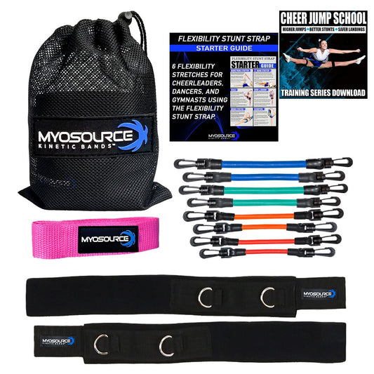 Bandas cinética alegre flexibilidad entrenamiento de Fitness Kit Combo (pierna bandas de resistencia, correa de acrobacias, entrenamiento DVD) desde Myosource