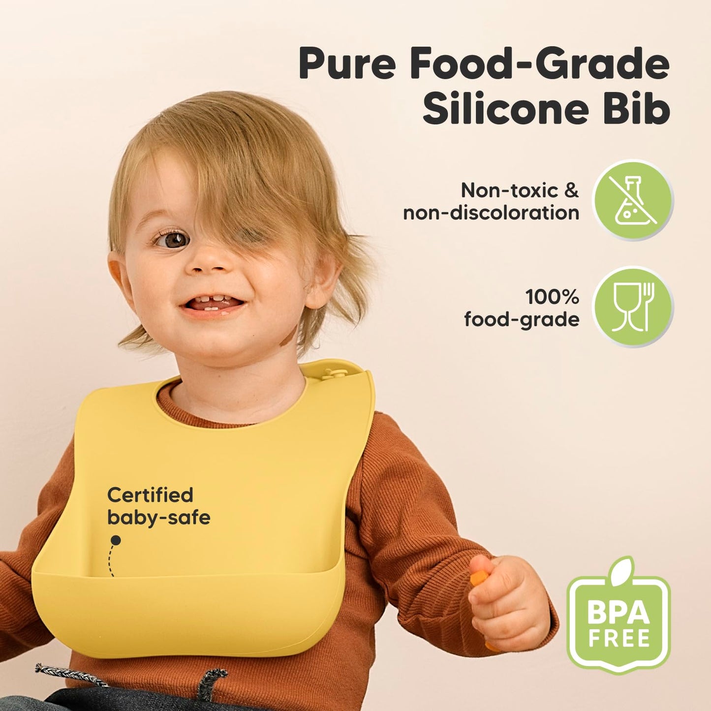 KeaBabies - Paquete de 2 baberos de silicona para bebés, baberos de silicona pura de grado alimenticio, impermeables, con bolsillo para alimentos y cierre ajustable, multicolor/fantasía (Valiant)