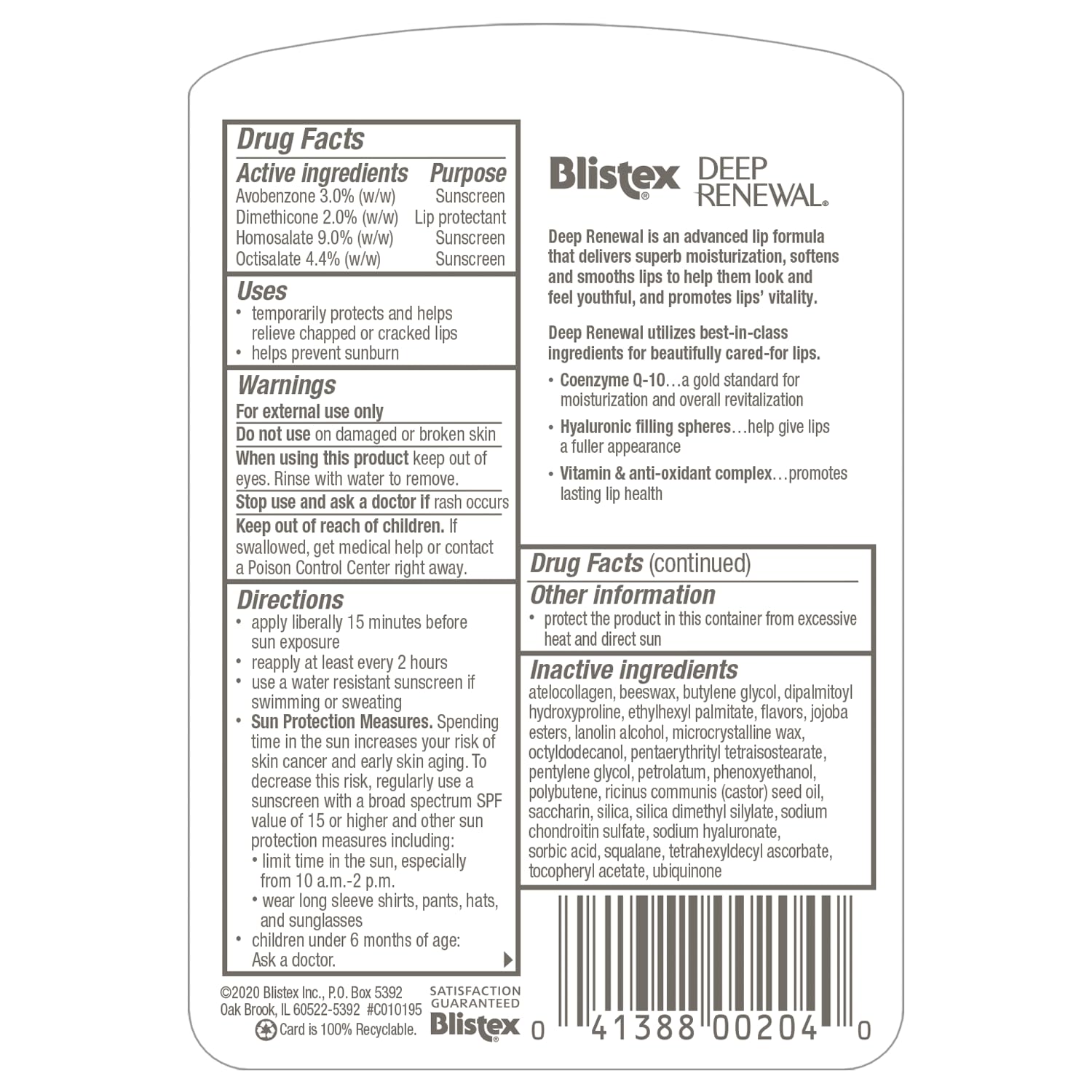 Blistex Deep Renewal, Anti-Aging Treatment, Net Wt. 13-Ounce tube (Pack of 12)