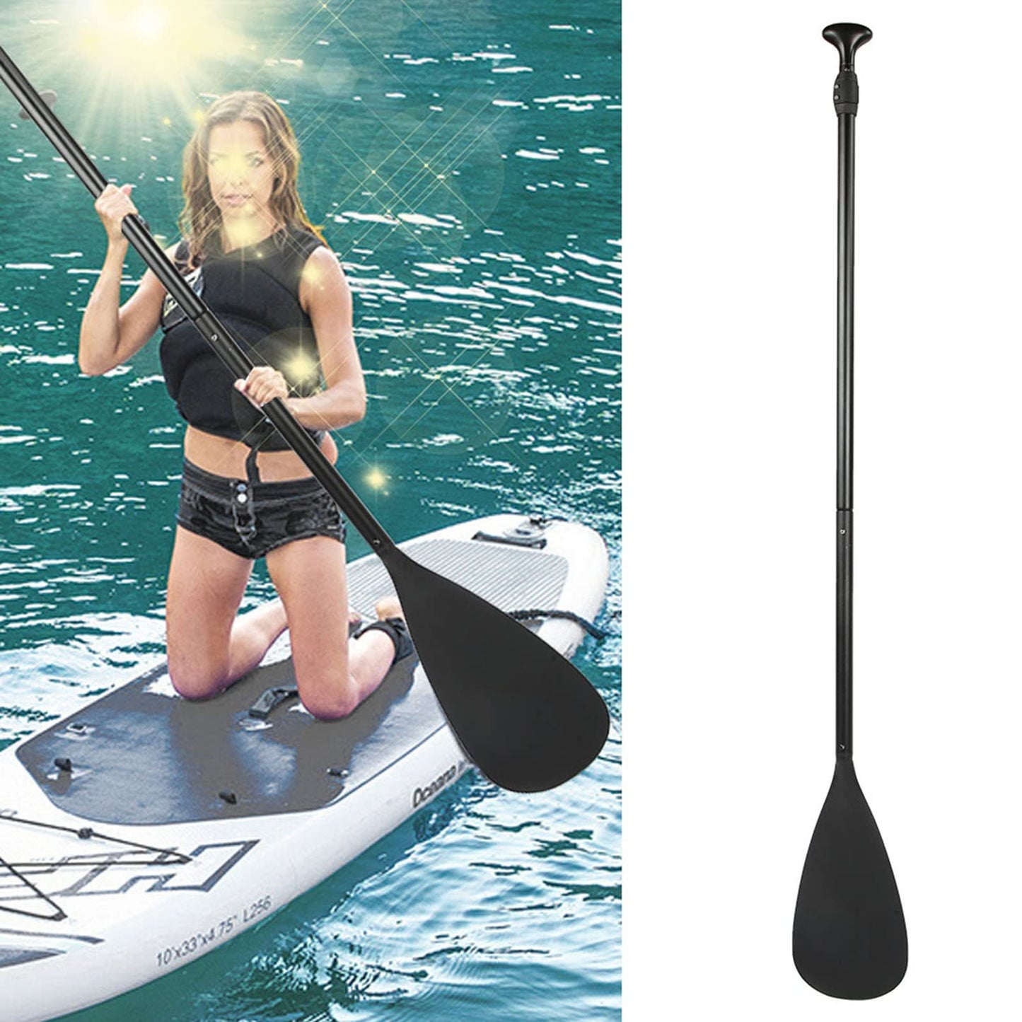 Paleta de Surf Mxtech Negro de Tubo de Aluminio para Navegar en Kayak para Todas Las Personas