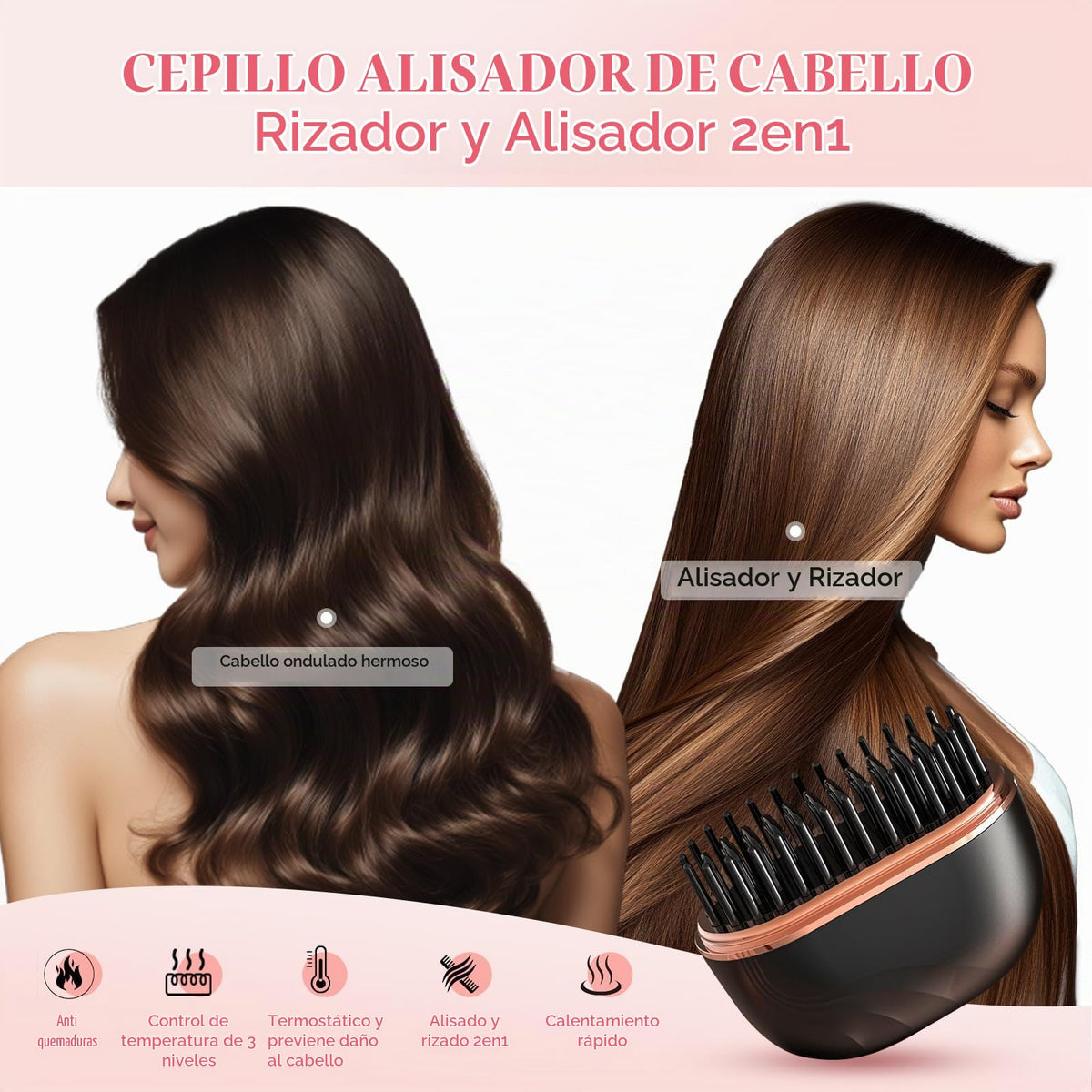 Mini Alisador Portátil Peine Cerámico Inalámbrico 2026 para Mujer