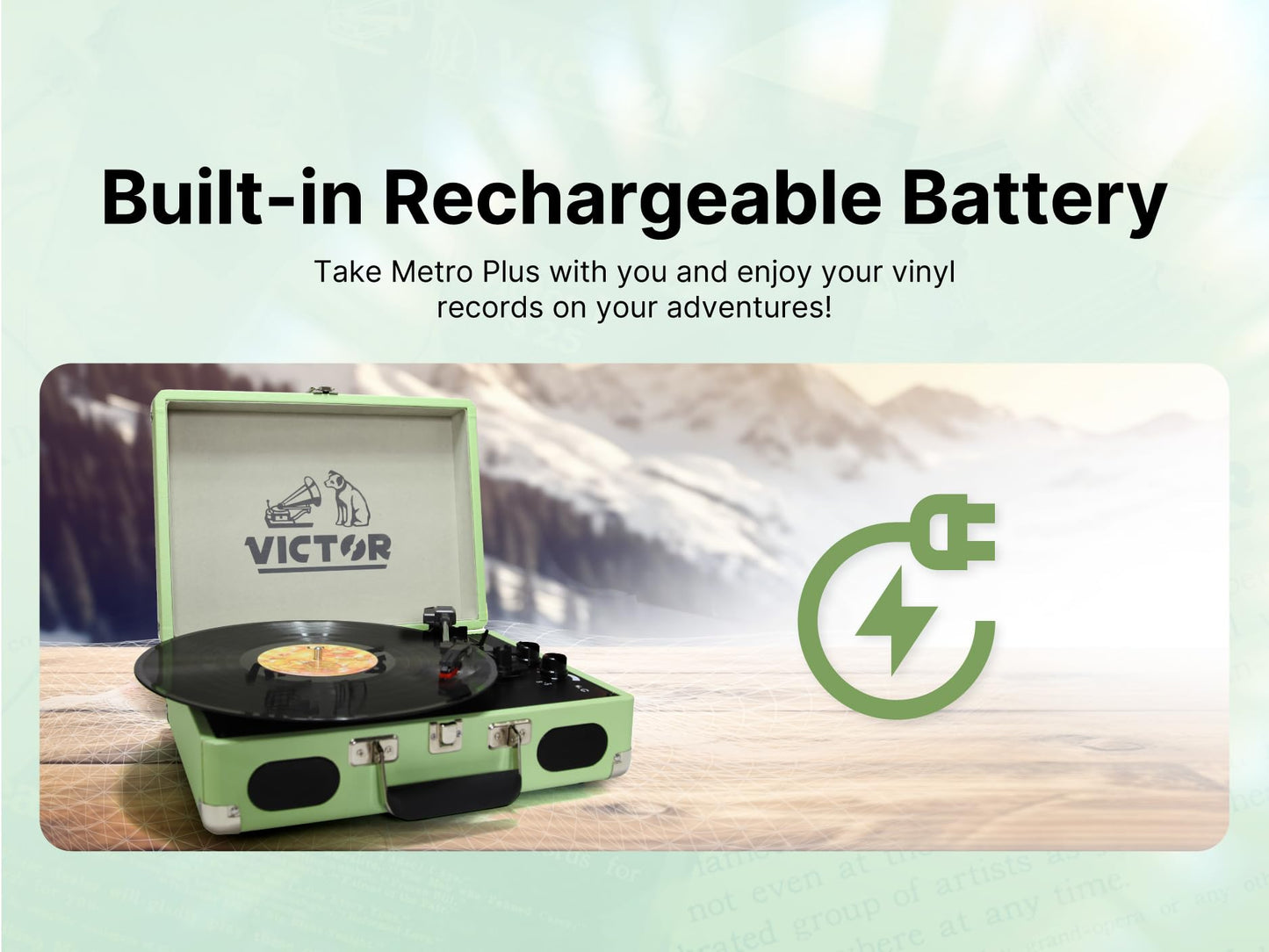 Tocadiscos para discos de vinilo, entrada y salida Bluetooth, veliz inalámbrica de 3 velocidades, reproductor de grabación portátil, fonógrafo con altavoces estéreo duales integrados, recargables, RCA