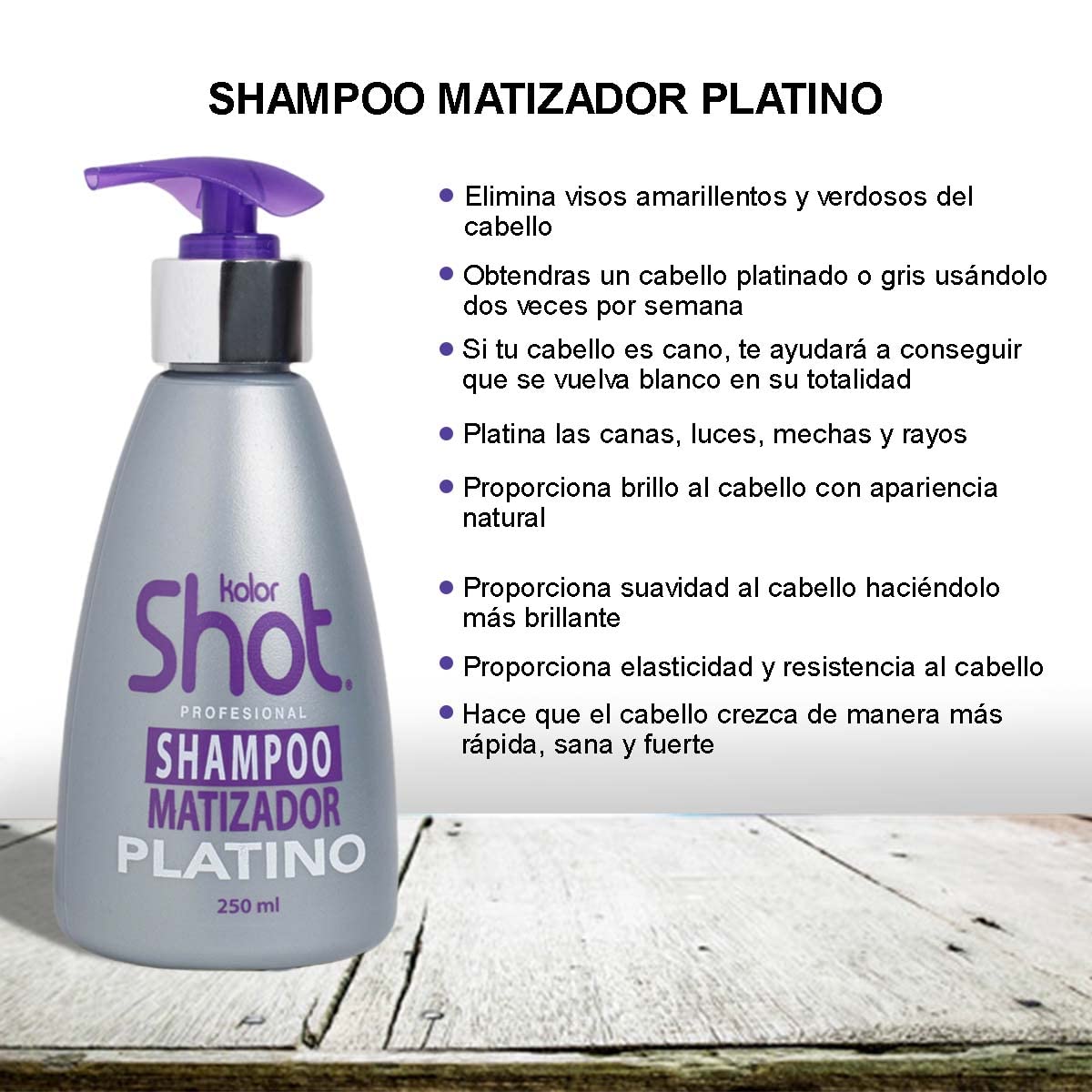 Kolor Shot Shampoo Matizador Platino - 300 Ml