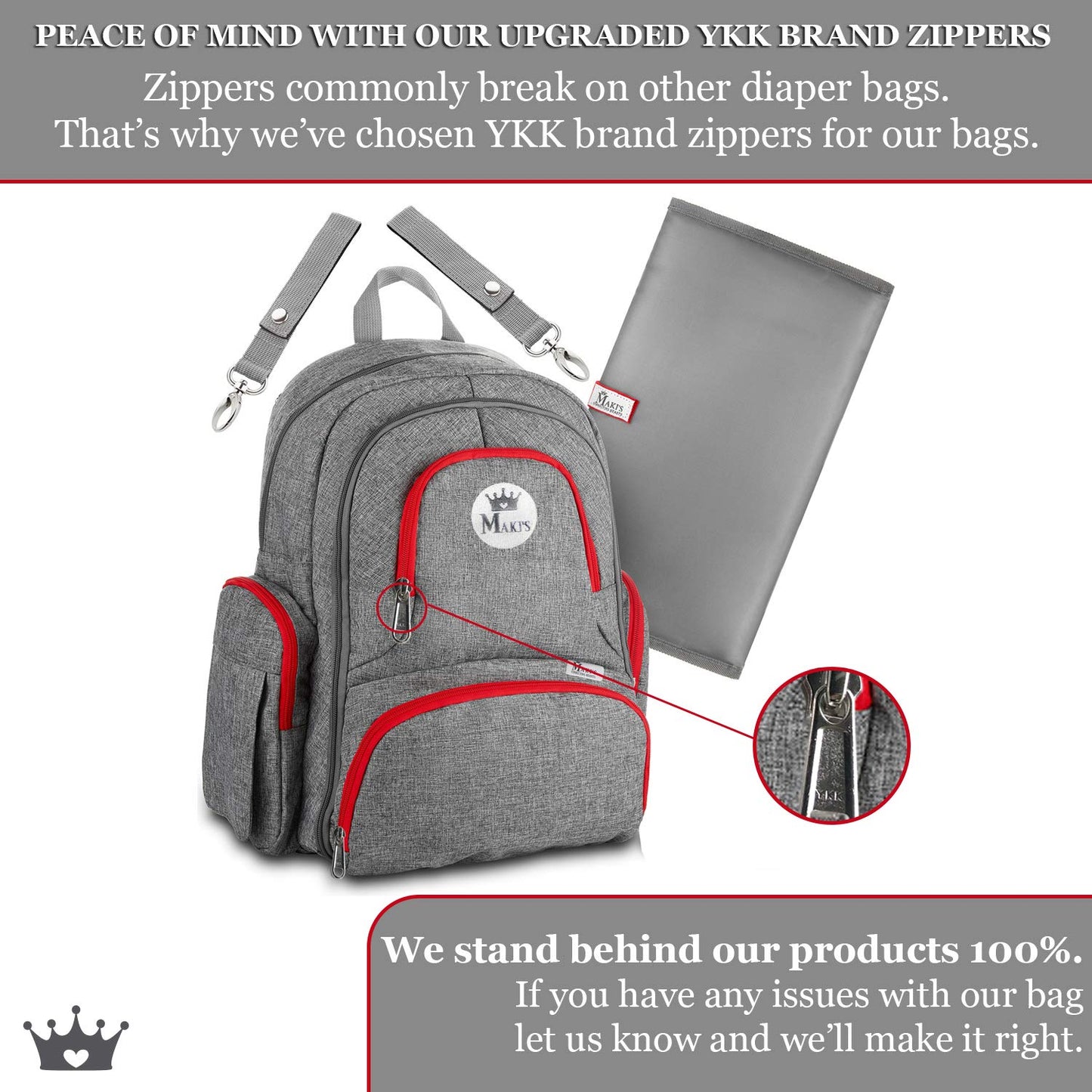 Mochila para pañales de bebé, para niñas y niños, bolsa de pañales grande, organizador de mochila con correas para carriola y bolsillo para toallitas de bebé. Bonus - Bolsa térmica para botellas y cambiador de bebé. Regalo perfecto para mamá y papá.