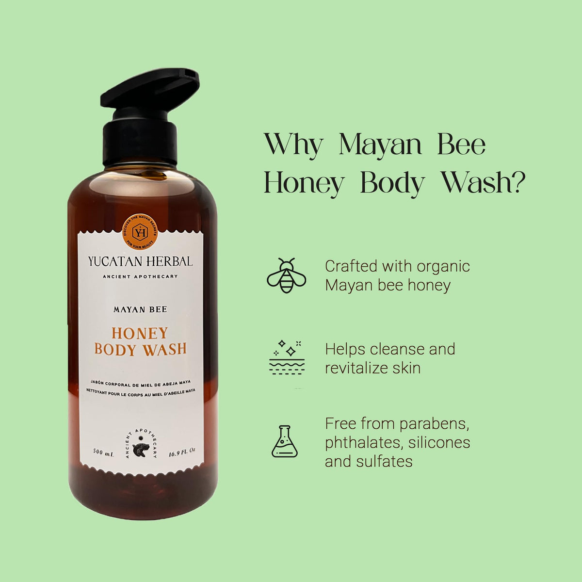 Yucatan Herbal Jabón Corporal de Miel de Abeja Maya