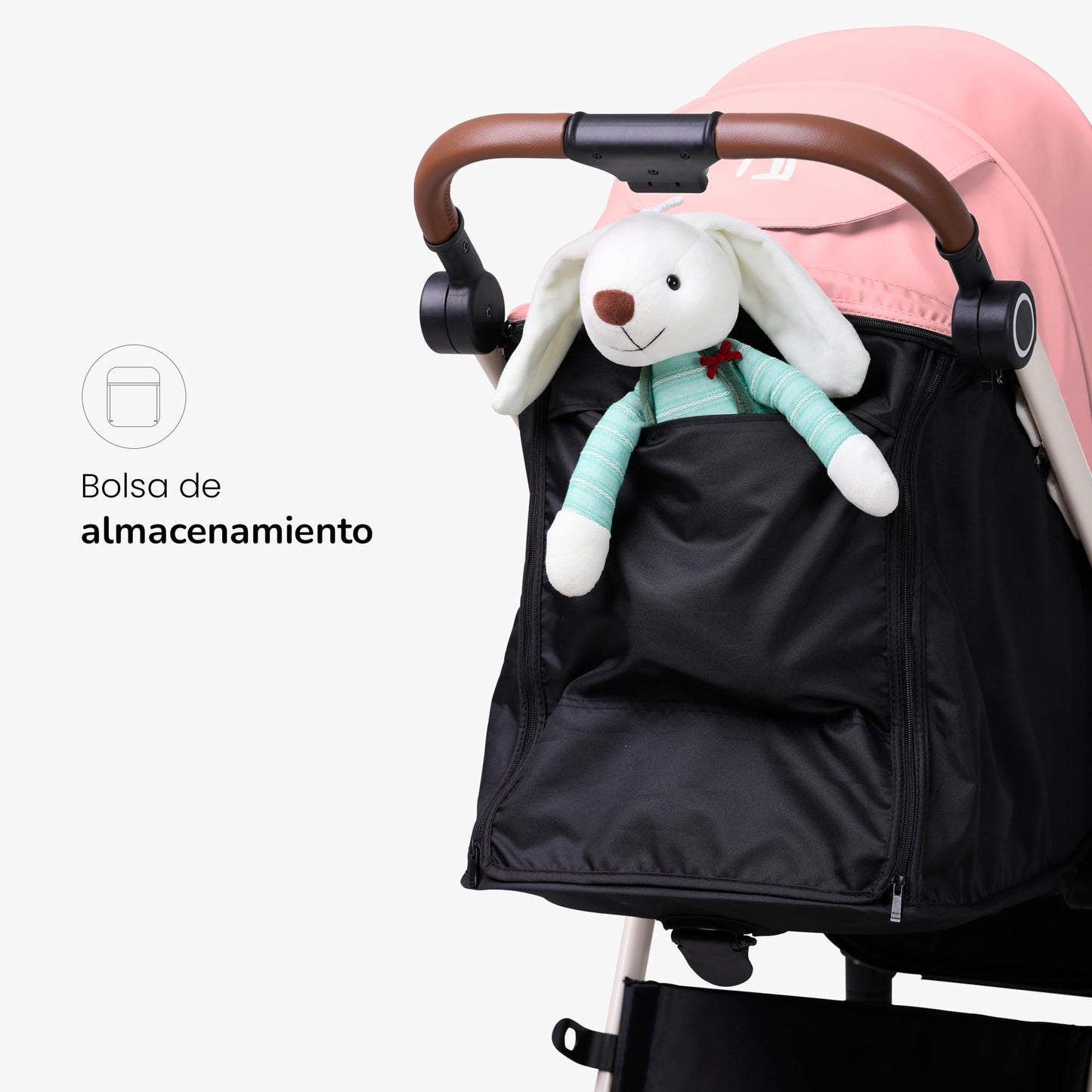 Carriola Plegable Para Bebé Unyotons, Estructura Ligera De Aluminio, Llantas Antideslizantes De Goma, Sistema Plegable Semi Automatico. Diseño Moderno, Resistente. (Rosa)