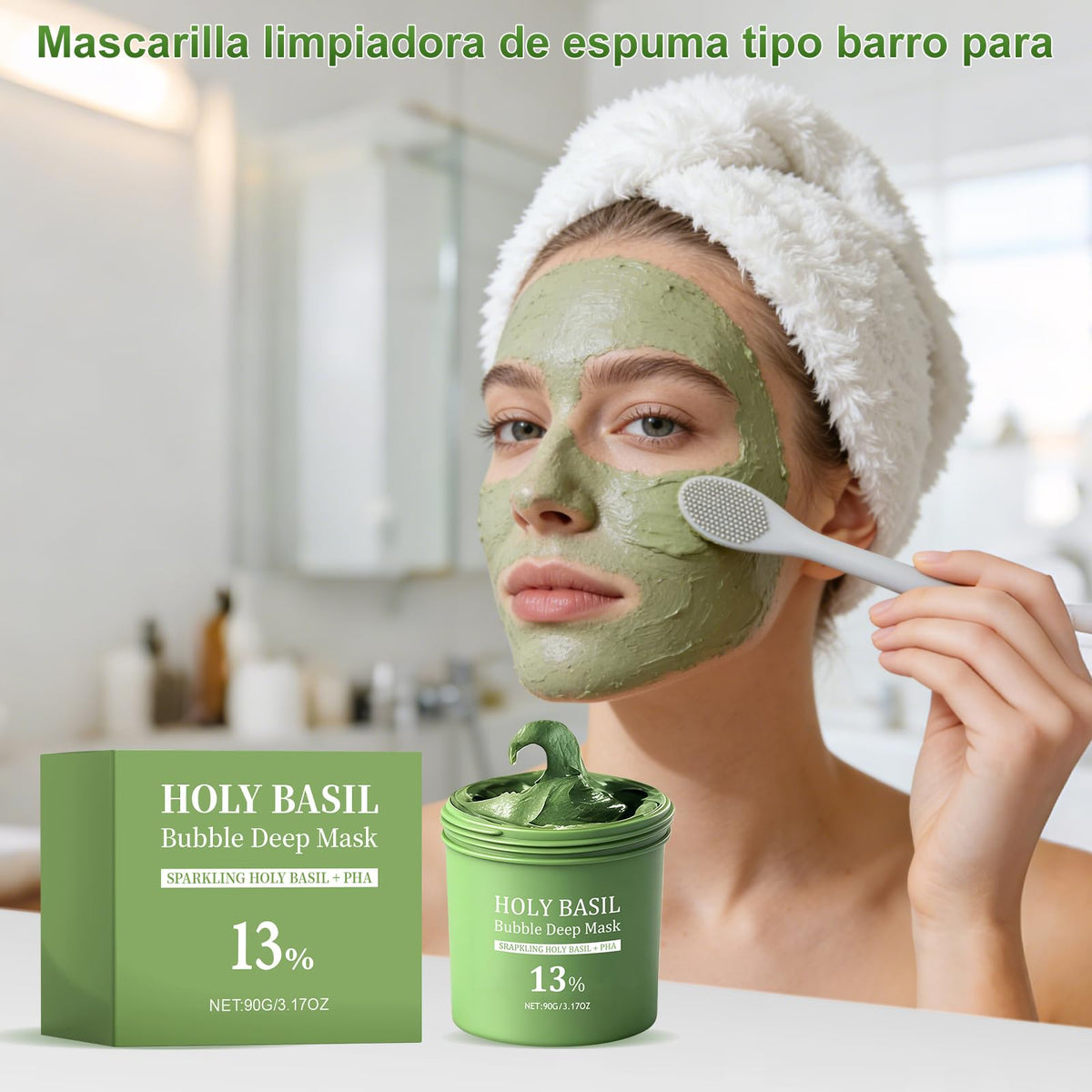 CHUNUO 180 g Bubble Mascarilla Limpiadora Profunda con cuchara
