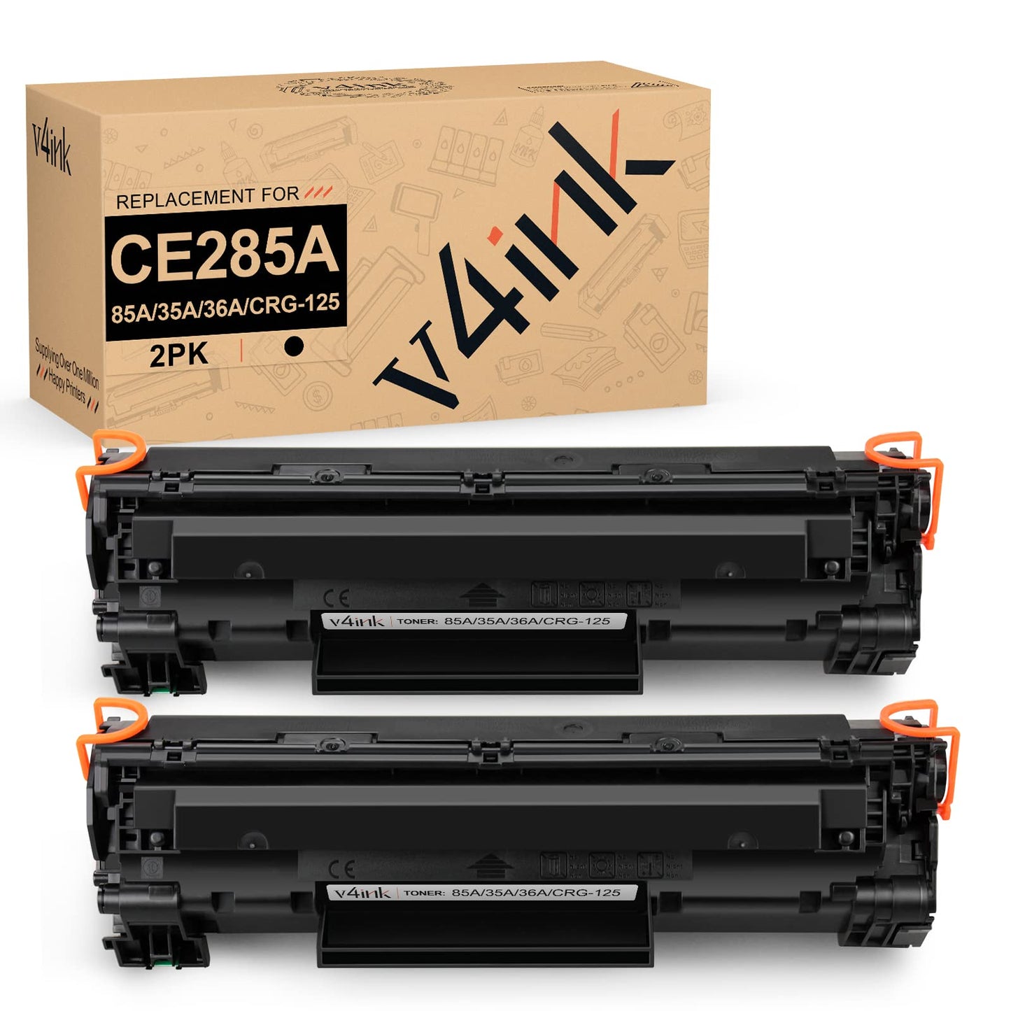 Cartucho de Tóner v4ink Negro Compatible 85A para Impresora HP y Canon