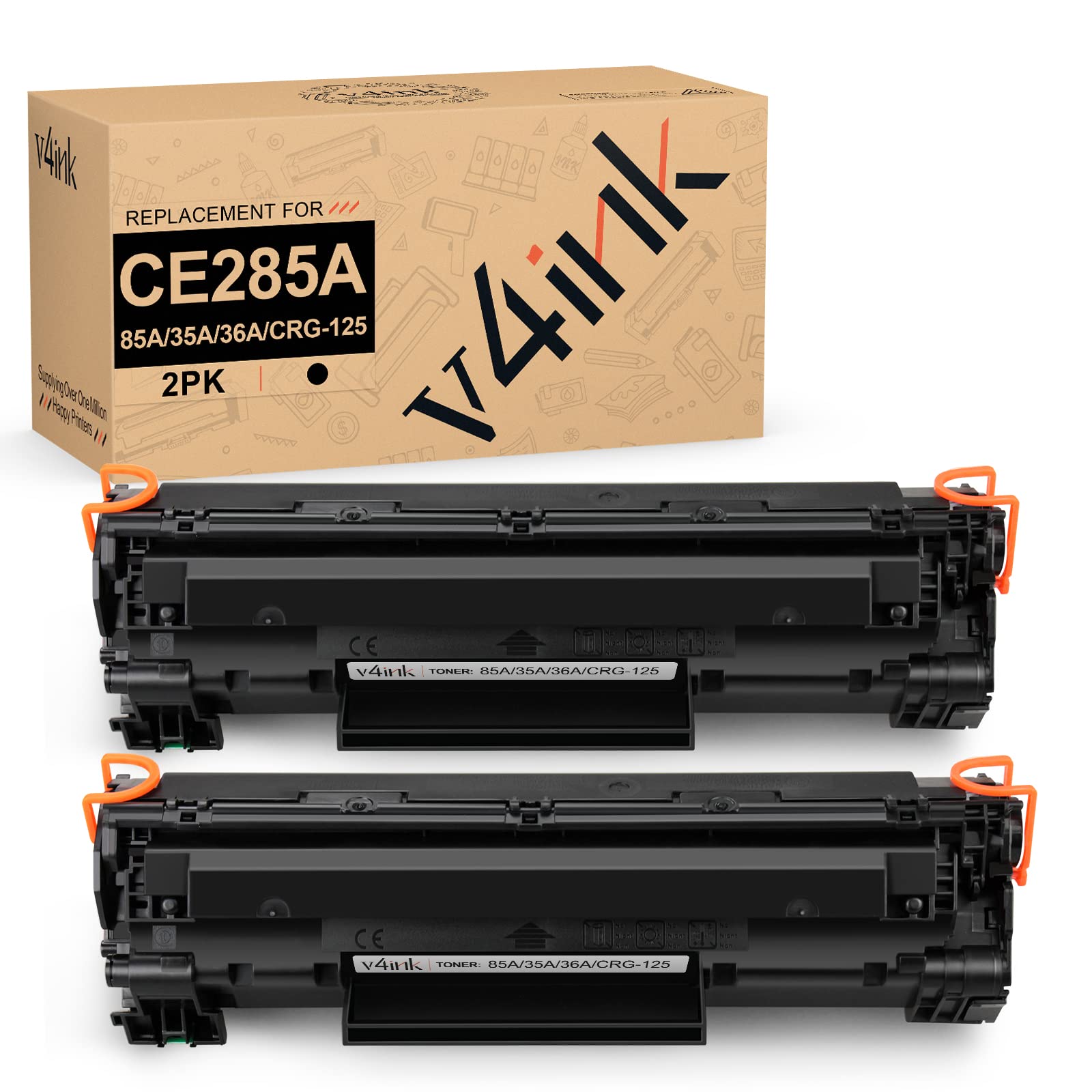 Cartucho de Tóner v4ink Negro Compatible 85A para Impresora HP y Canon