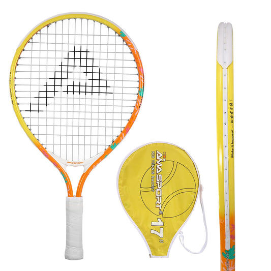 AMA SPORT - Raqueta de tenis para niños pequeños de 17 a 25 pulgadas para niñas y niños, raquetas de tenis de 4 colores para niños de 2 a 12 años con correa de hombro de nailon 420D
