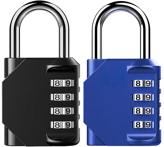 Candados de Combinación 4 Dígitos Mythco Azul y Negro Impermeables para Armario del Gimnasio