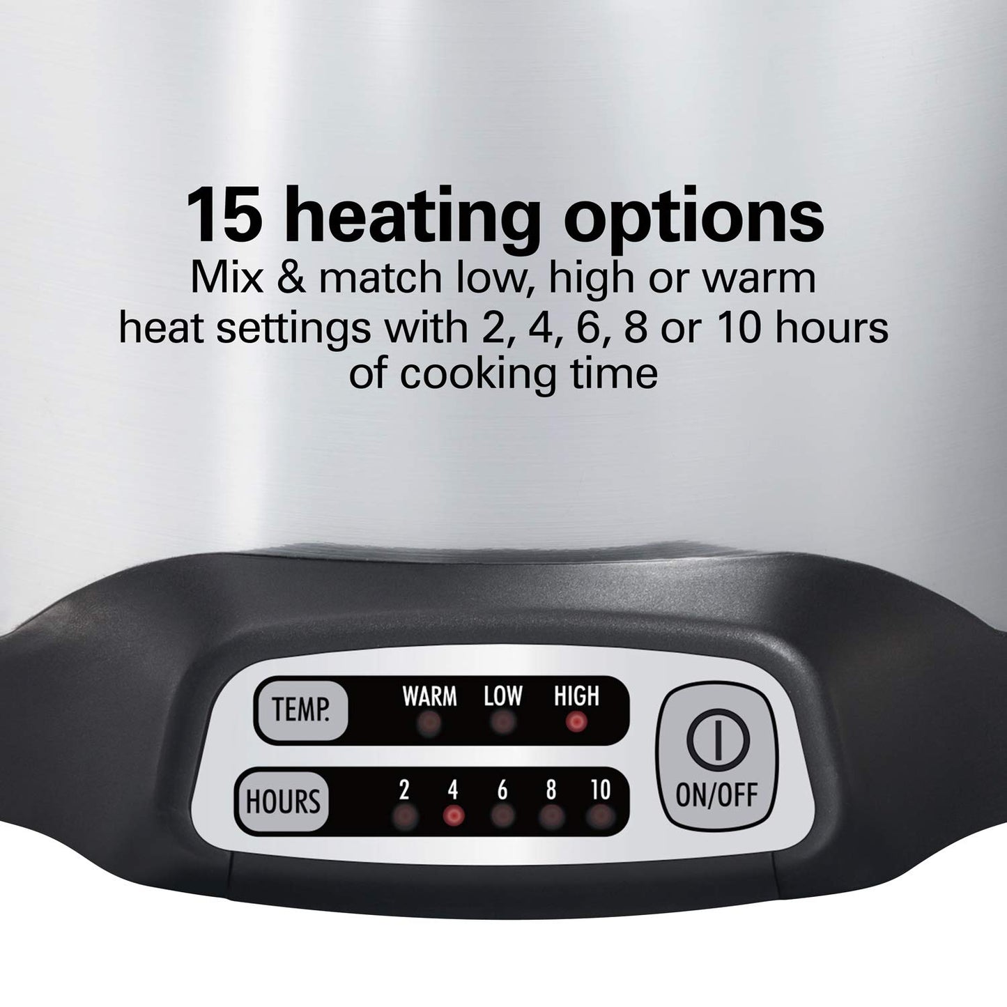 Hamilton Beach Sear & Cook - Olla de cocción lenta con olla segura para estufas, gran capacidad de 10 cuartos de galón, programable, plata (33196)