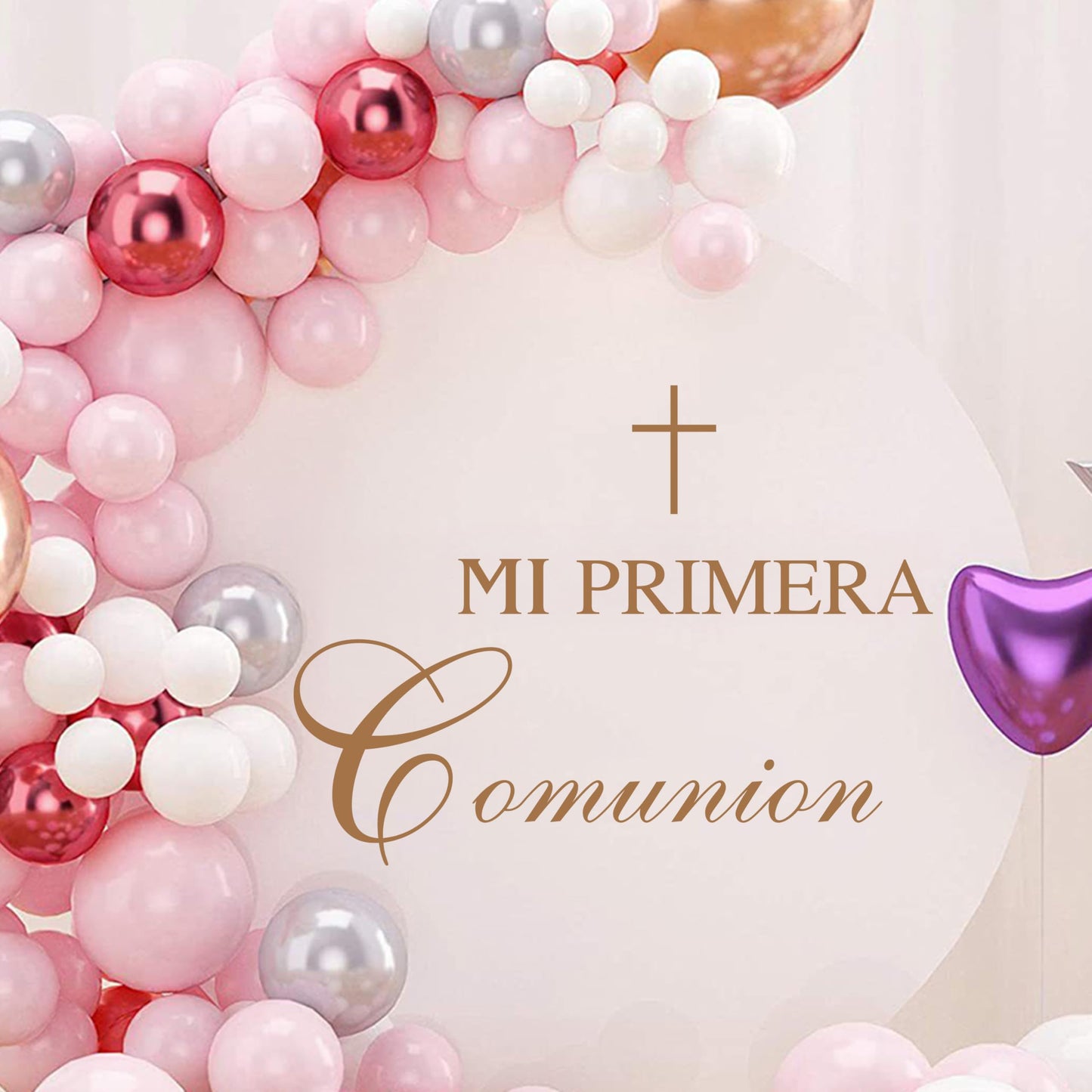 Mi Primera Comunion - Calcomanía de pared española para decoración de arco de globo, calcomanía de fiesta de baby shower, decoración de fiesta, decoración de arco, decoración de fiesta de bebé,