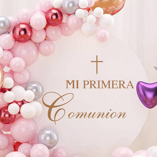 Calcomanía de Pared Española Mi Primera Comunion para Decoración de Arco de Globo