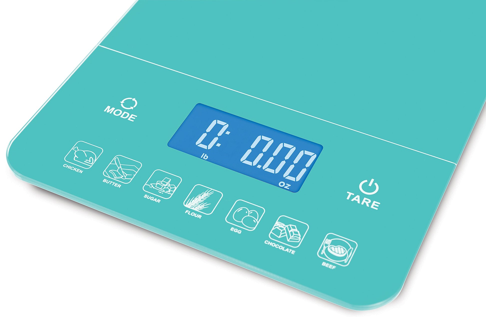 Balanza de cocina digital Ozeri Touch III con 22 lb (10 kg) de capacidad y contador de calorías, hecha de vidrio templado