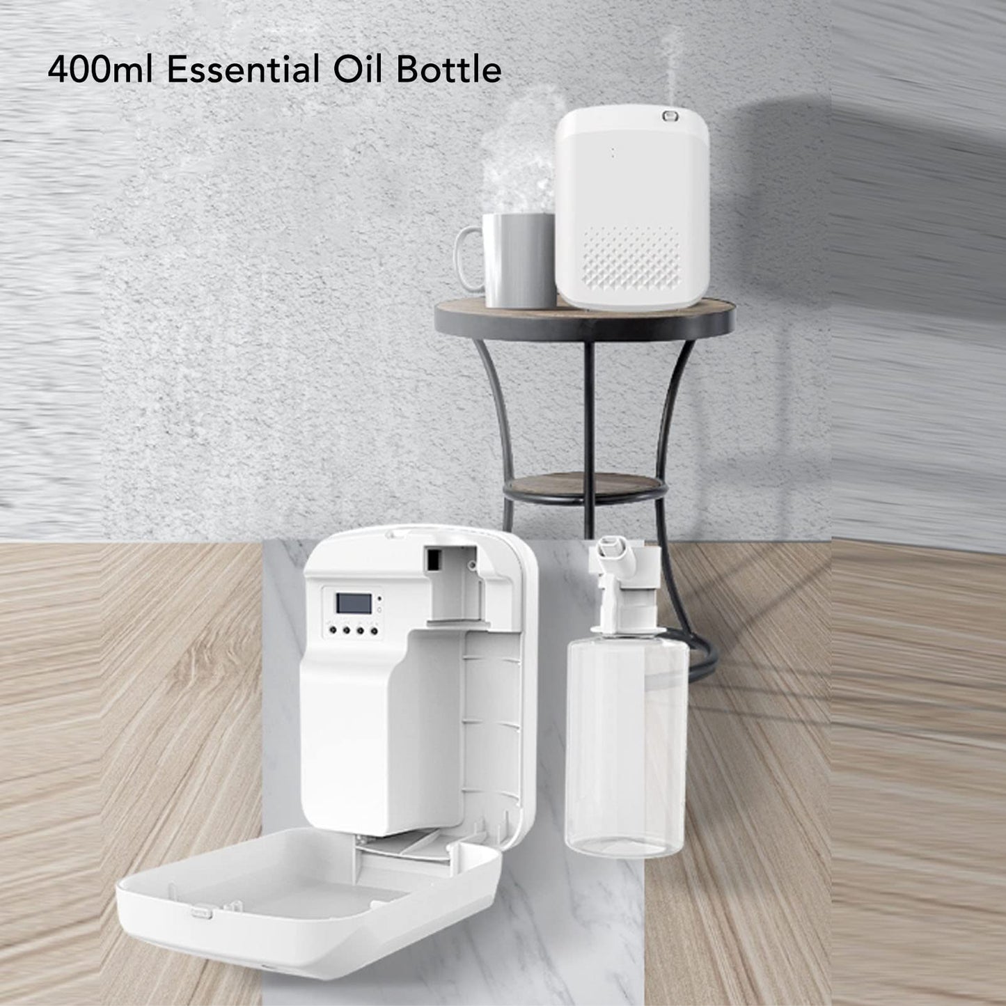Máquina de Aire con Bluetooth, Aplicación Inteligente, Control Remoto, Difusores de Aceite Esencial sin Agua con Botella de 400 Ml, de Difusión de (Enchufe de EE.