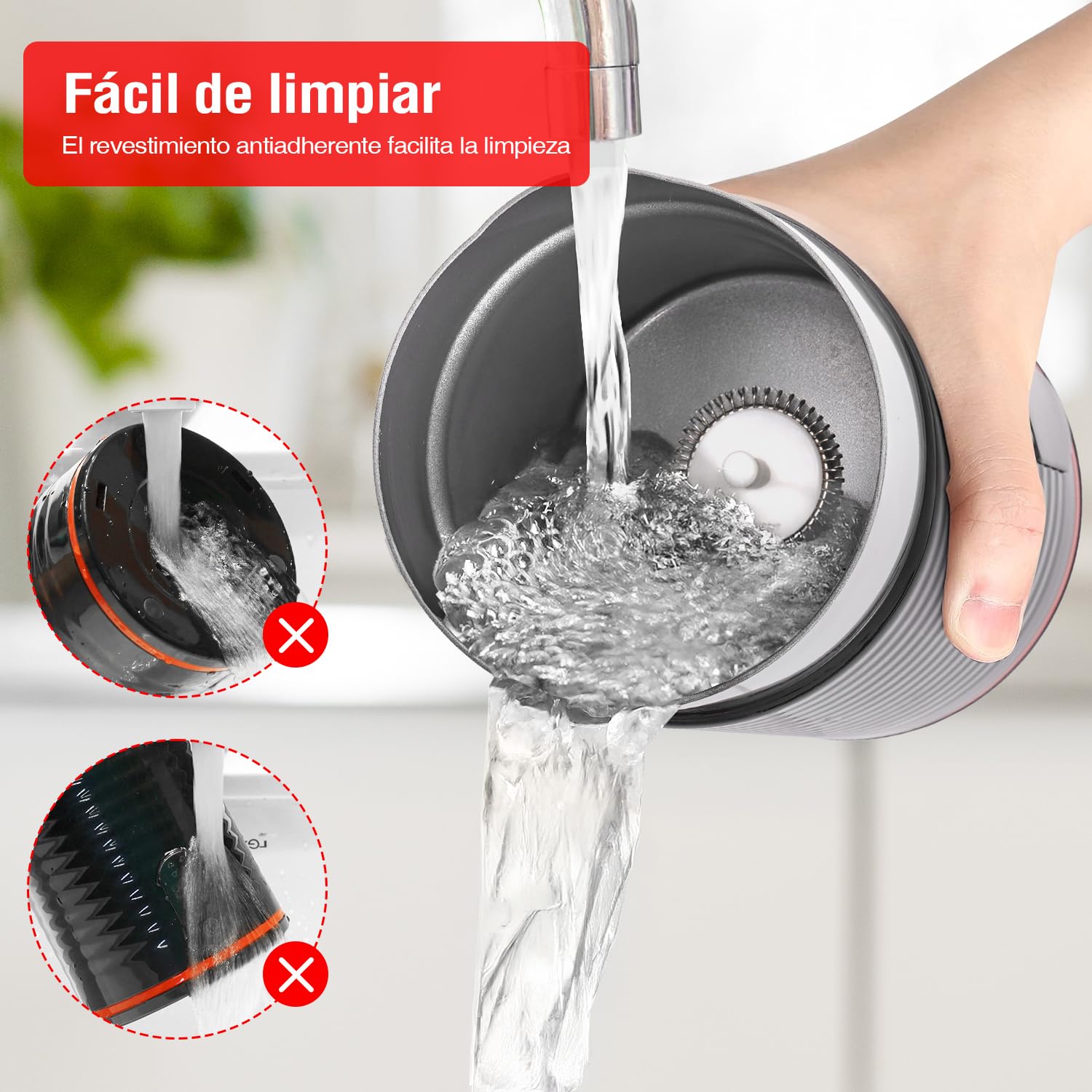Espumador de Leche Eléctrico 4 en 1 Negro para Café, Latte y Capuchino