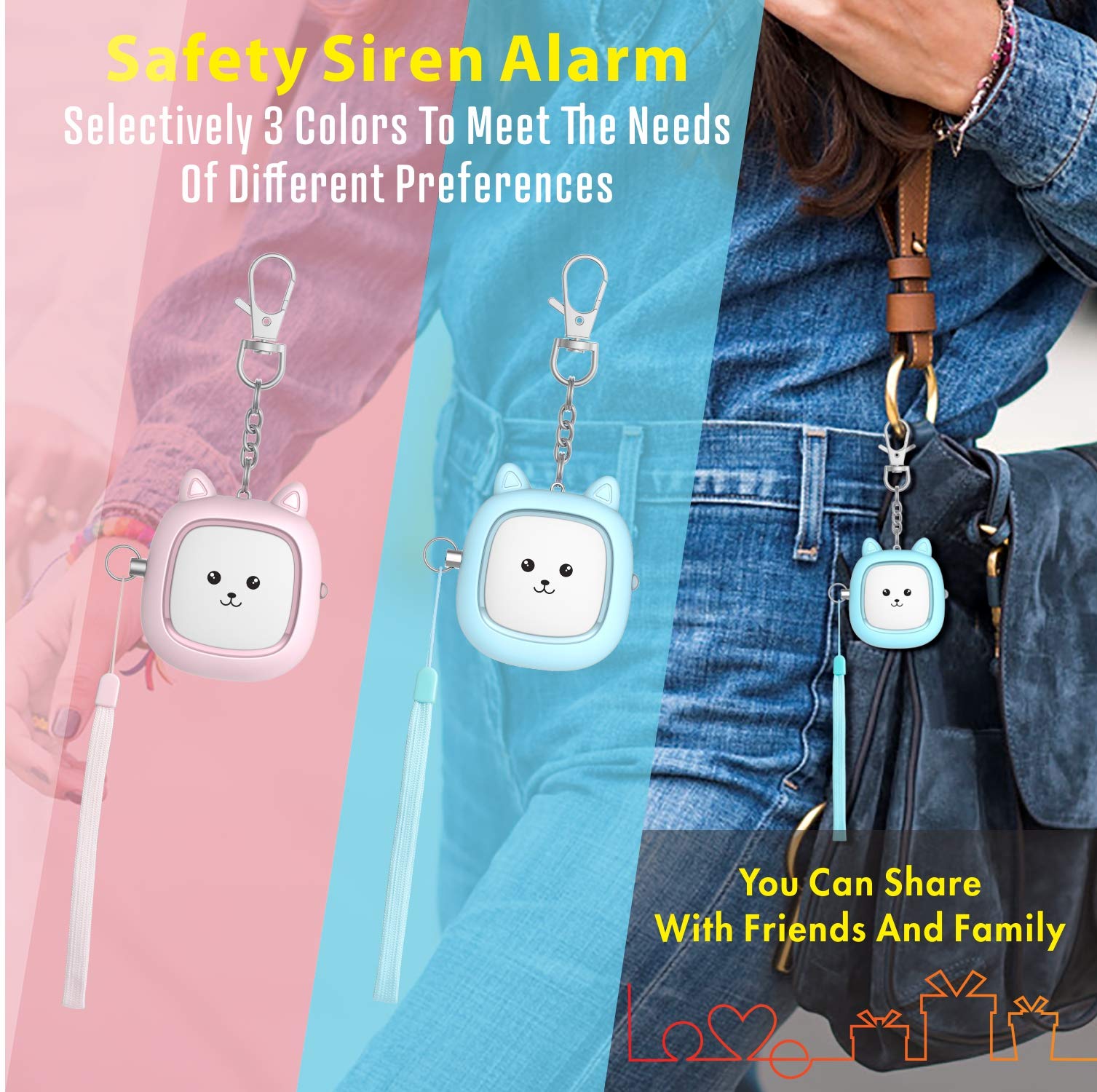 Alarma Personal VIGOROAD Sonido Seguro LED con Sirena Potente 130 dB para Mujer