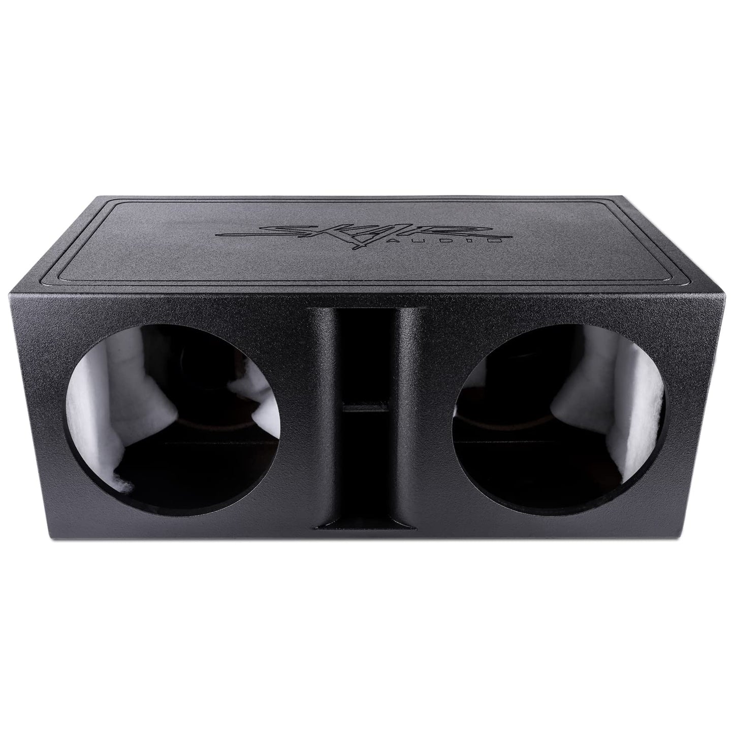 Skar Audio AR2X12V - Caja de subwoofer de doble ajuste universal con revestimiento de armadura de ajuste universal con puerto Kerf