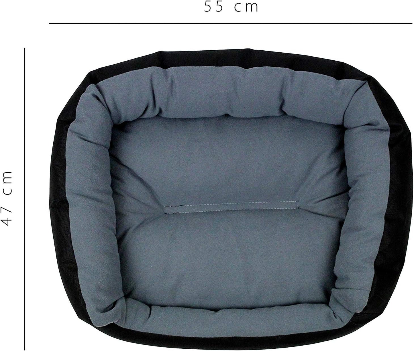 Cama para Perro Hills Negra Gris Resistente y Confortable con Relleno Suave, Small