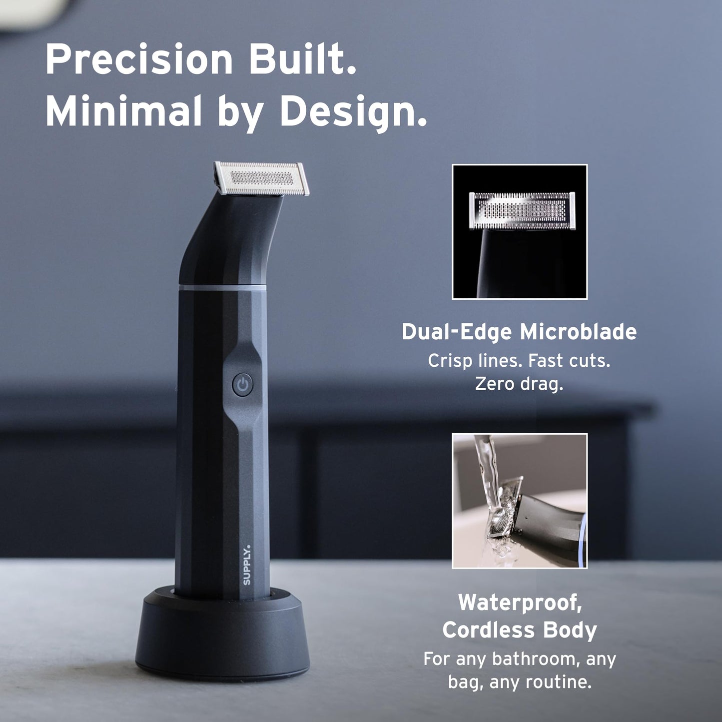 Supply Trimmer - Maquinilla de Afeitar Eléctrica para Hombres - Recortar O Bordes Húmedos O Secos Con Diseño Impermeable - Protector Ajustable