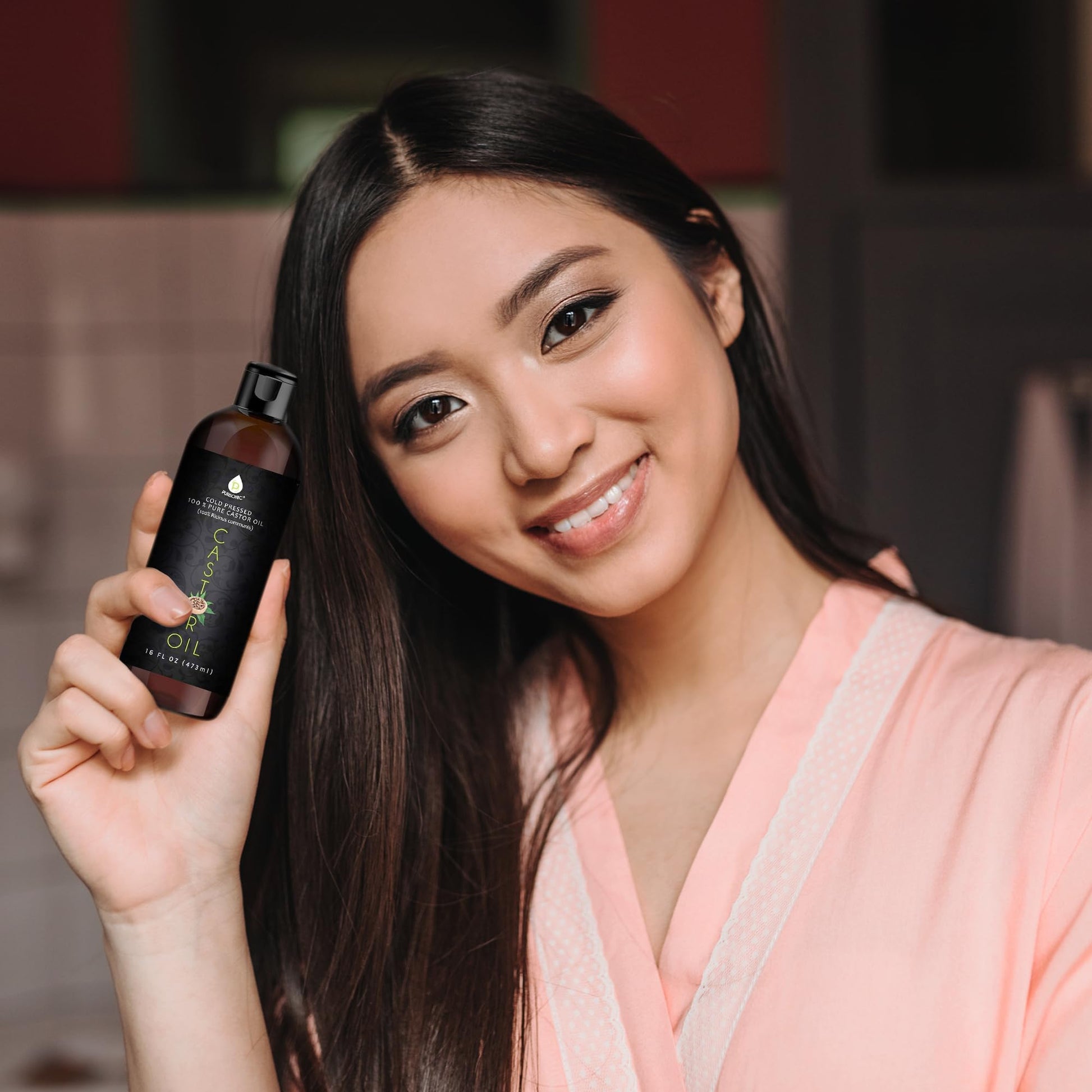 Aceite Orgánico de Ricino Puro 16 oz para Crecimiento Capilar y Piel Nutrida - Sin Hexano - Prensado en Frío - Cabello y Piel Seca Saludable.