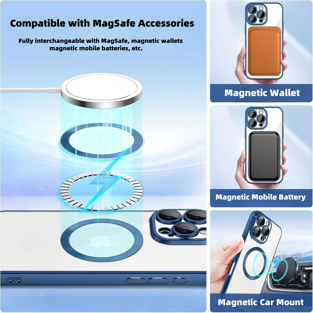 Anillos de Metal Universales Magsafe Multicolor Ultrafinos 0,4 mm para Fundas de Teléfono y Carga Inalámbrica