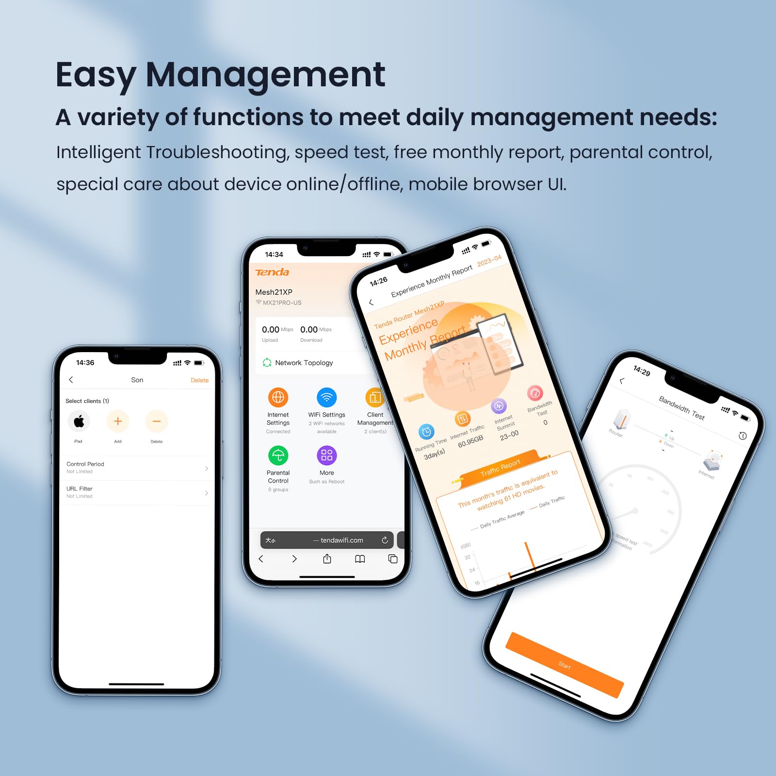 Sistema WiFi 6e de Malla Tenda Nova mx21 Pro Blanco de Tres Frecuencias para Toda la Familia