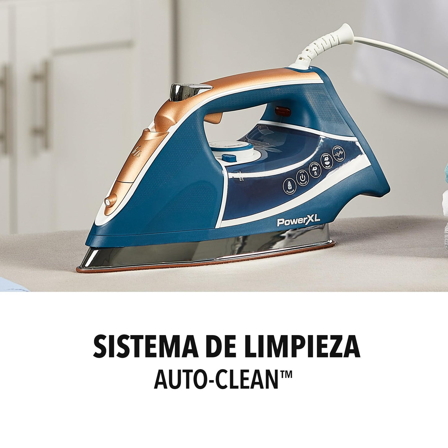 Plancha de Vapor PowerXL Azul Profesional con 6 Ajustes de Temperatura