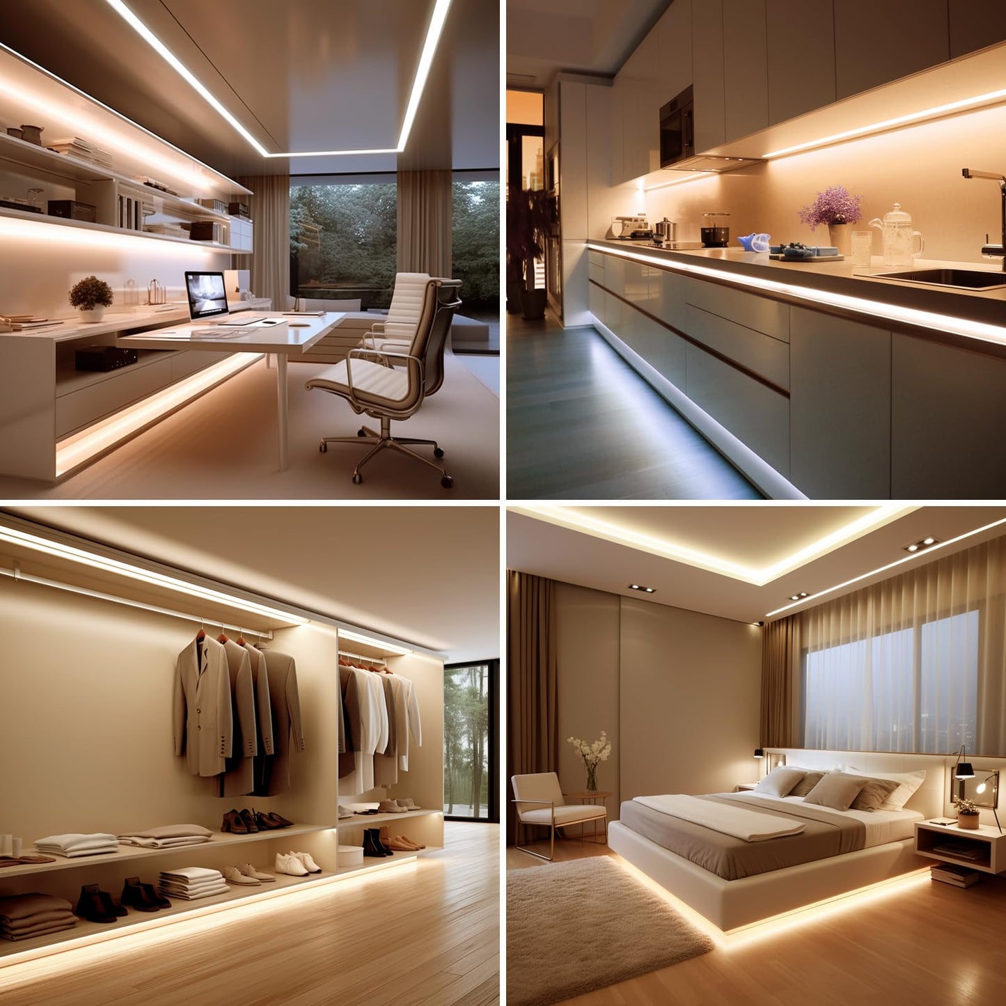 BENLUN Tira LED COB 24V 20 Metros (10 Metros x 2), 3000K Blanco Cálido Luces LED de Interior, 11W/M CRI 93 Luz de LED Adhesiva con Transformador para Habitacion, Techo, Cocina, Gaming