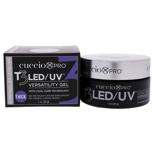 Cuccio Pro T3 LED/UV Cool Cure Versatility Gel - Controlled Levelling - Incredibly Flexible - Strong Adhesion - Thick Viscosity - Fast Application - Quick Cure - Opaque Brazilian Blush - 28 G Nail Gel