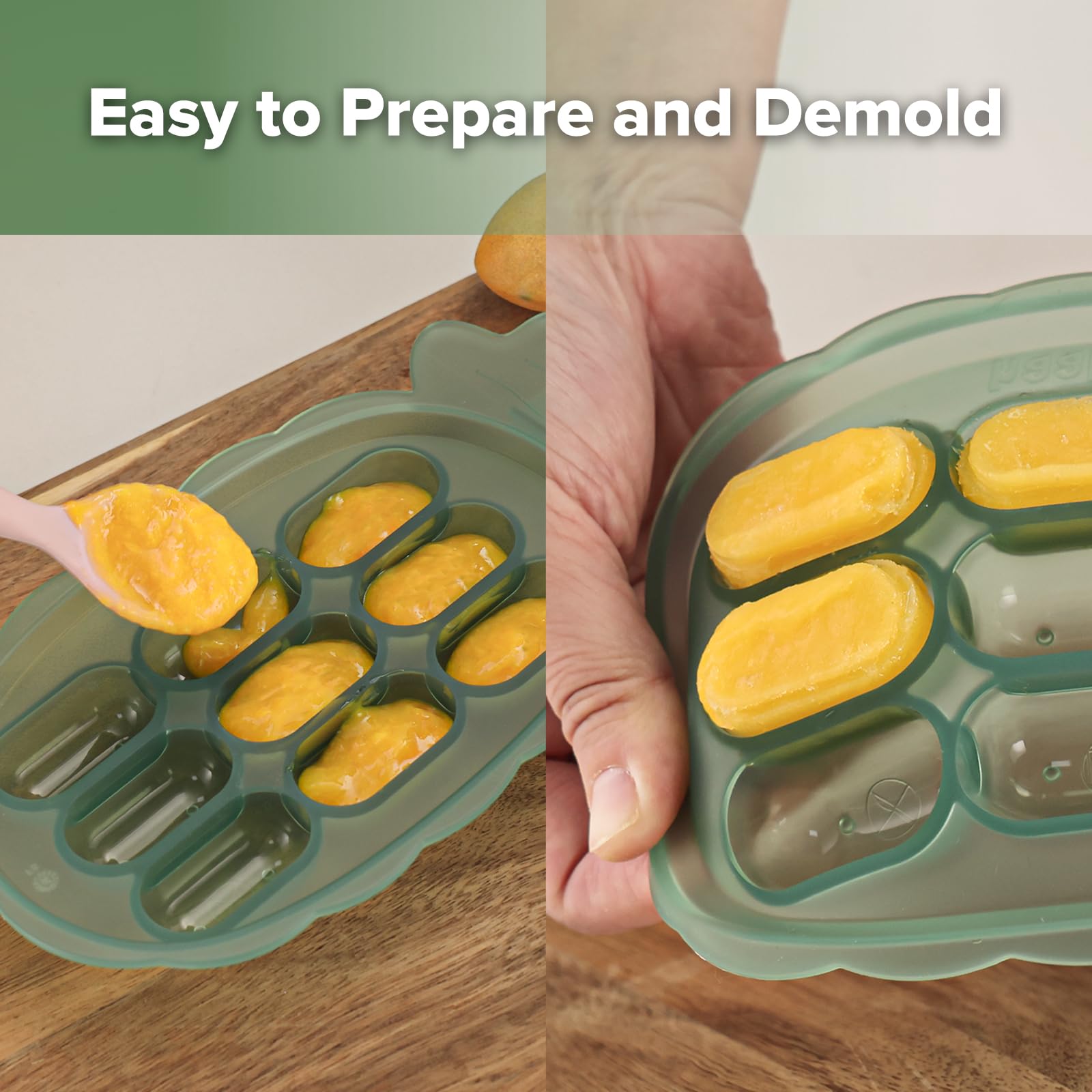 haakaa Bandeja de silicona para morder Haakaa - Molde para paletas de dentición de leche materna - Bandeja para morder con alimento para bebés - Máquina para hacer papillas - Bandeja para cubitos de h