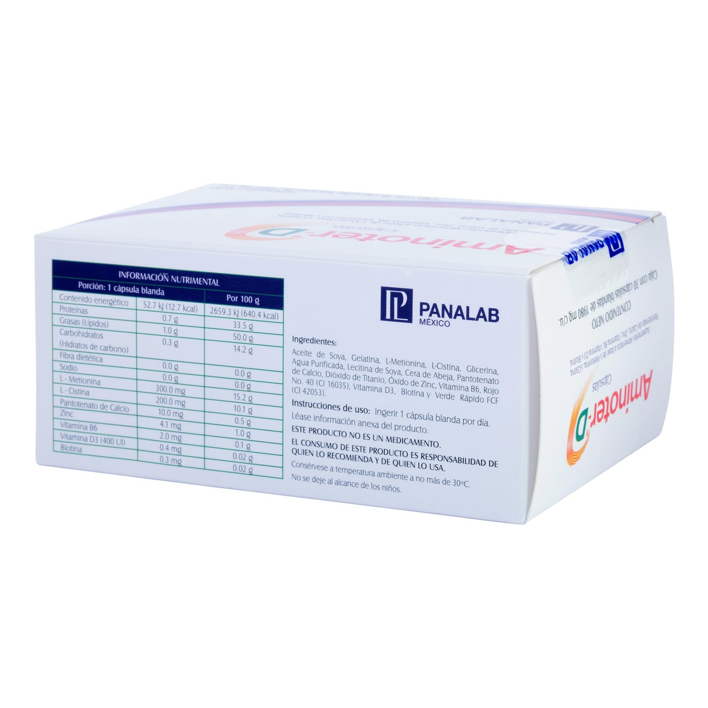Cápsulas PANALAB Aminoter D 30 Comprimidos