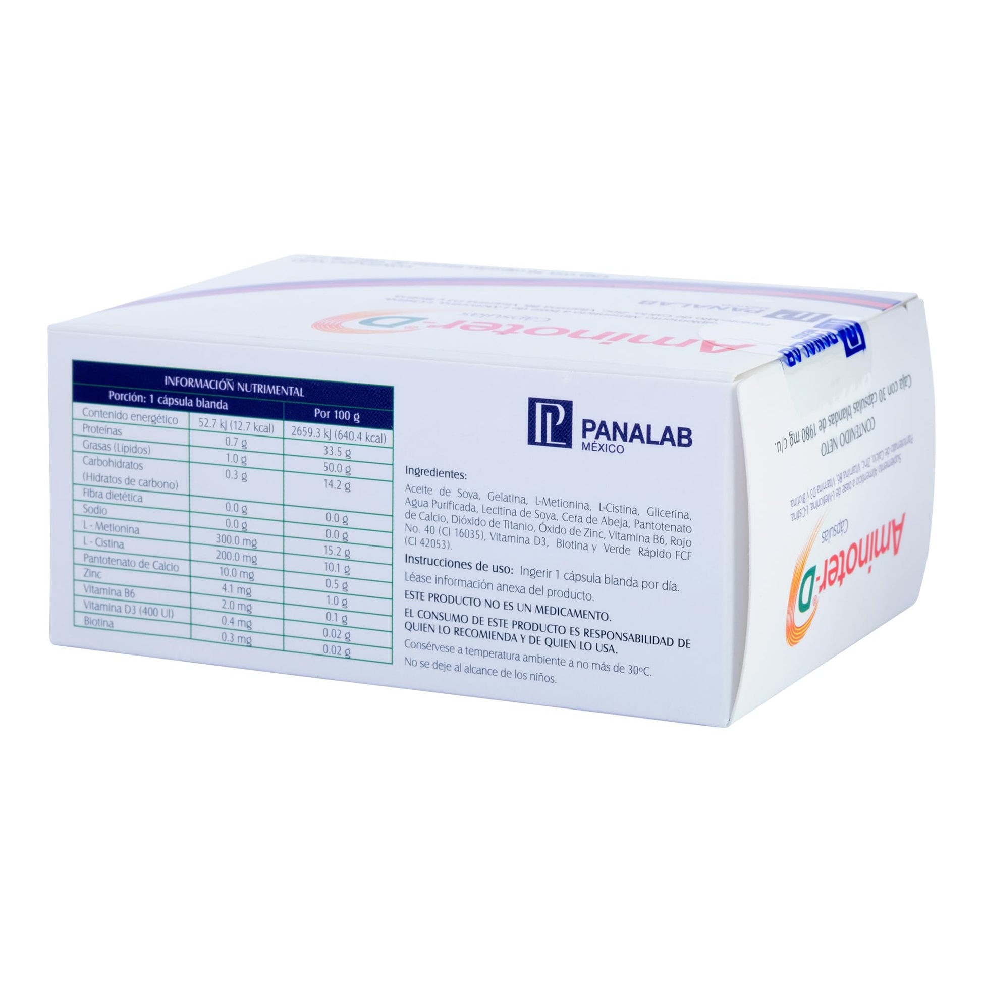 Cápsulas PANALAB Aminoter D 30 Comprimidos