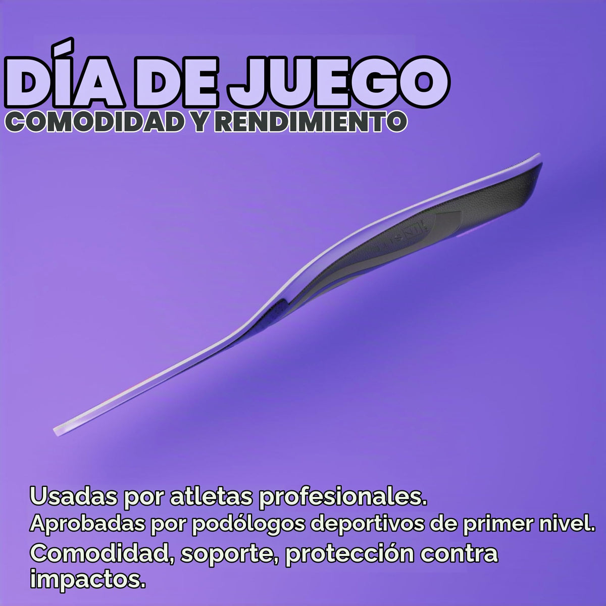 Plantillas Move Game Day Performance negro para Fascitis Plantar y Soporte de Arco para Estilo de Vida Activo
