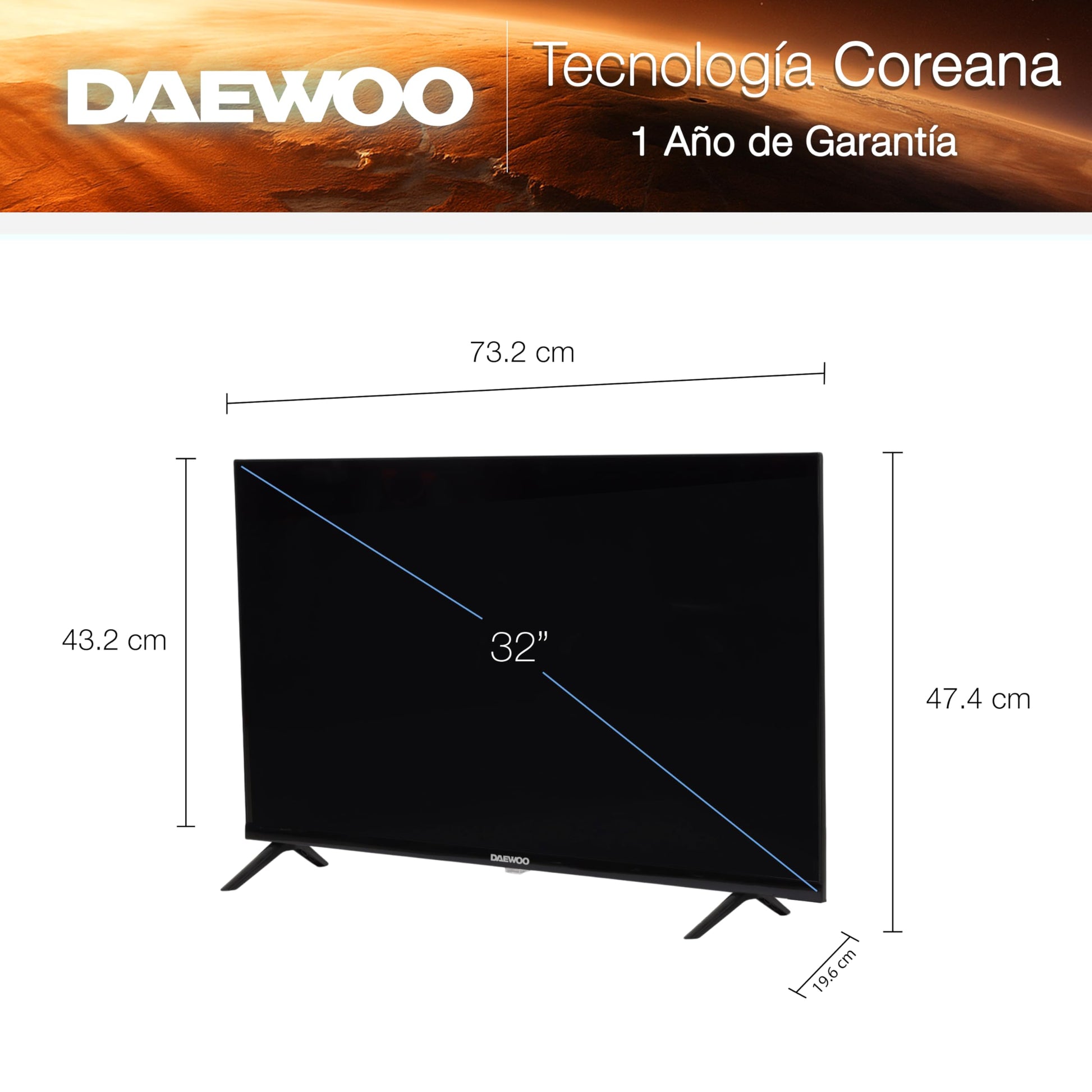 Daewoo TV 32 Pulgadas HD LED DAW32H