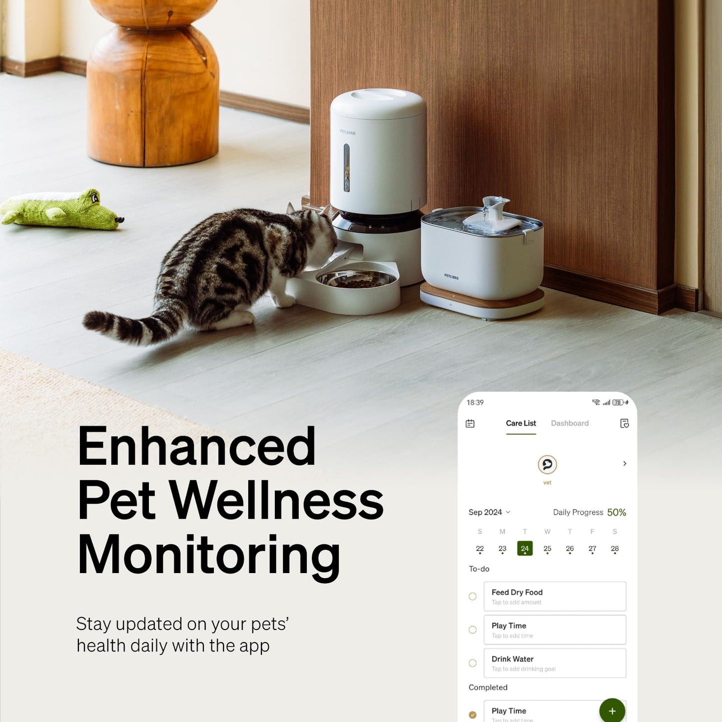 Fuente de Agua Dockstream PETLIBRO Blanco con Bomba Inalámbrica para Gatos en el Interior