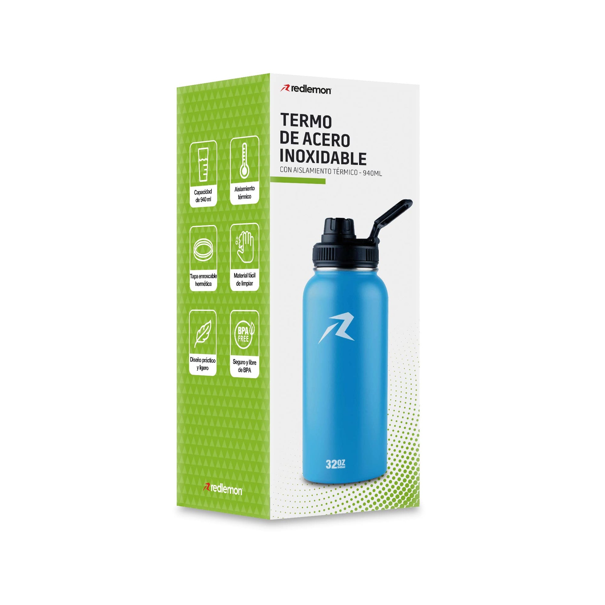 Termo Acero Inoxidable Redlemon Ecológico con Doble Aislamiento y Manija