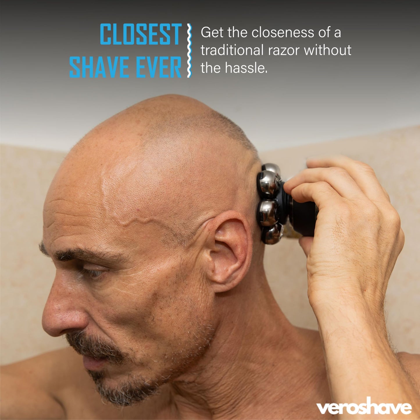 Veroshave - Afeitadora de cabeza calva de 7 hojas para hombres, sin cables, recargable, con cuchillas curvadas, kit de aseo para viajes sin desorden y afeitado completo