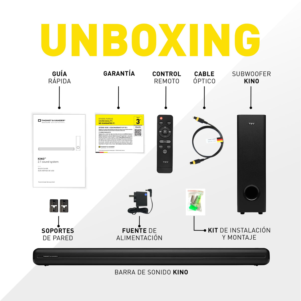 Sistema de Sonido Thonet & Vander Kino 150W con Subwoofer HDMI ARC