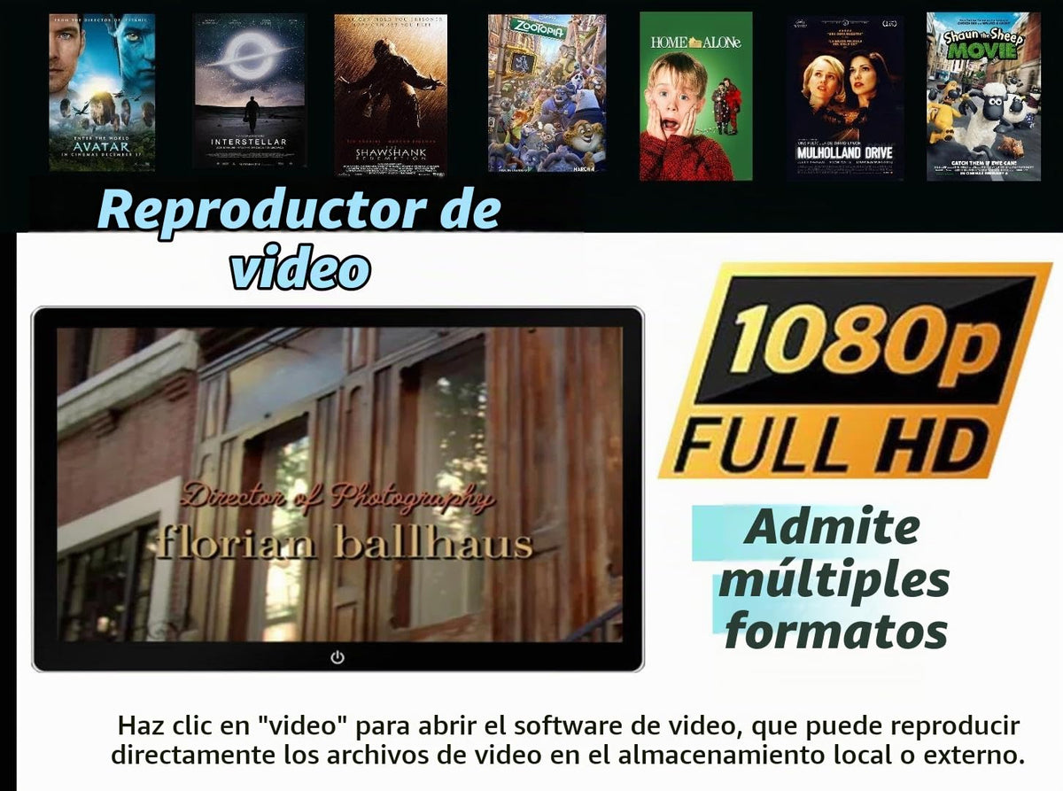 Monitor de Resposacabezas NOAUKA 4K Android 13 Negro con TV y Pantalla Táctil para Coche