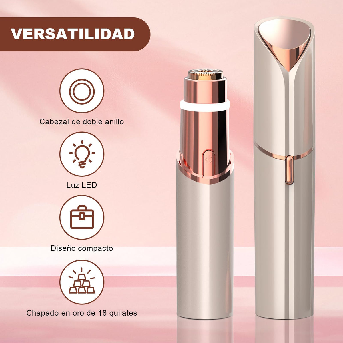Depiladora Facial Mujer,con Luz LED,Recargable