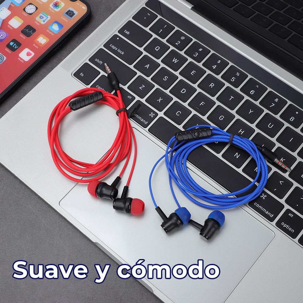 CONTROL EXPERT Audífonos Alámbricos Manos Libres 3.5mm Micrófono (Rojo)