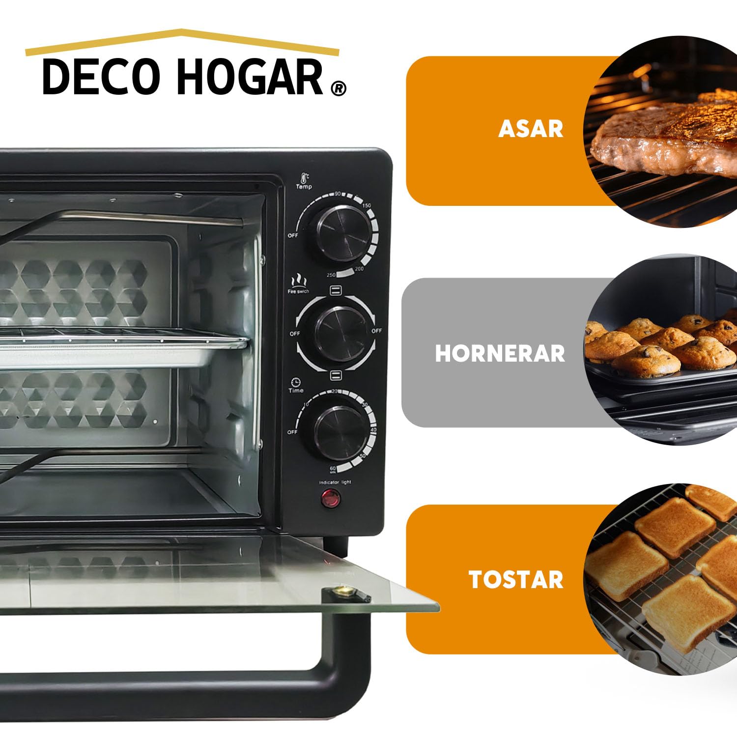Adir Horno Tostador Electrico De Mesa 25L1034W Negro 12816