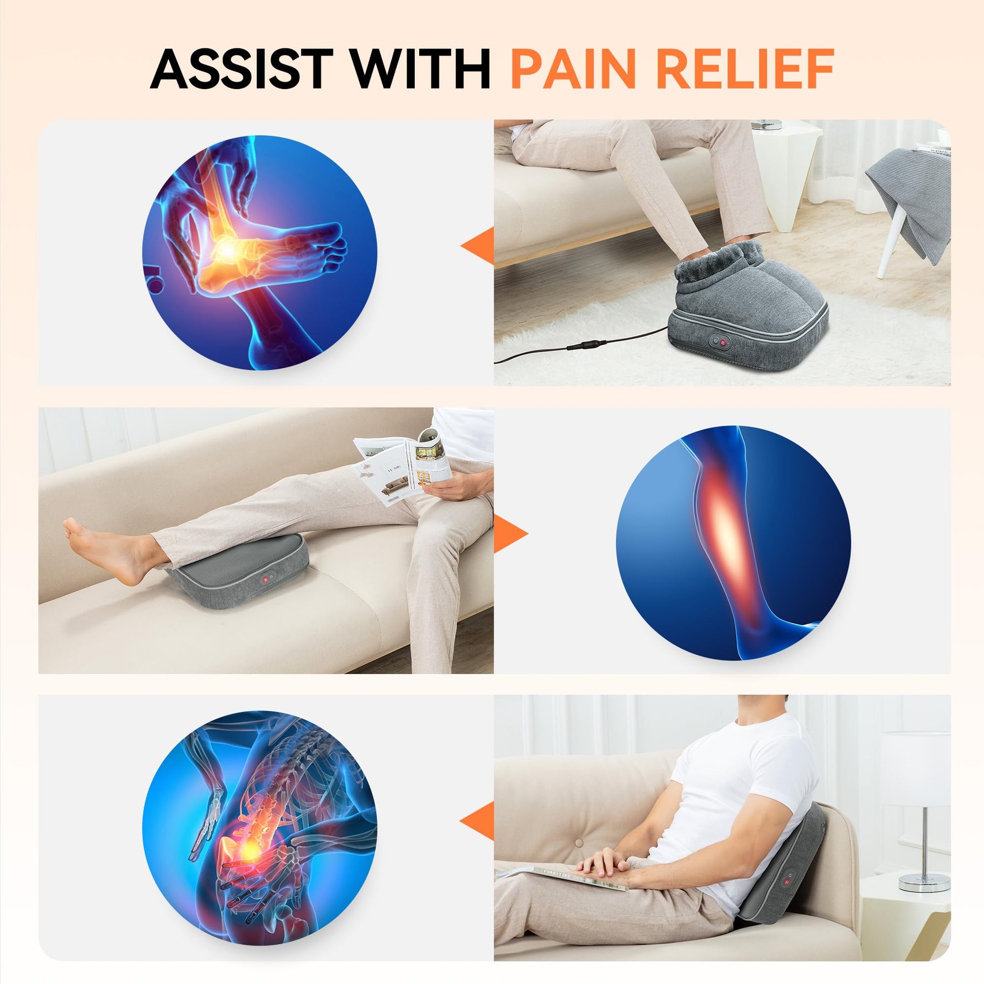 Masajeador De Pies Shiatsu Snailax Electrick Con Calor Para Neuropatía y Fascitis Plantar Para Mujer y Hombre