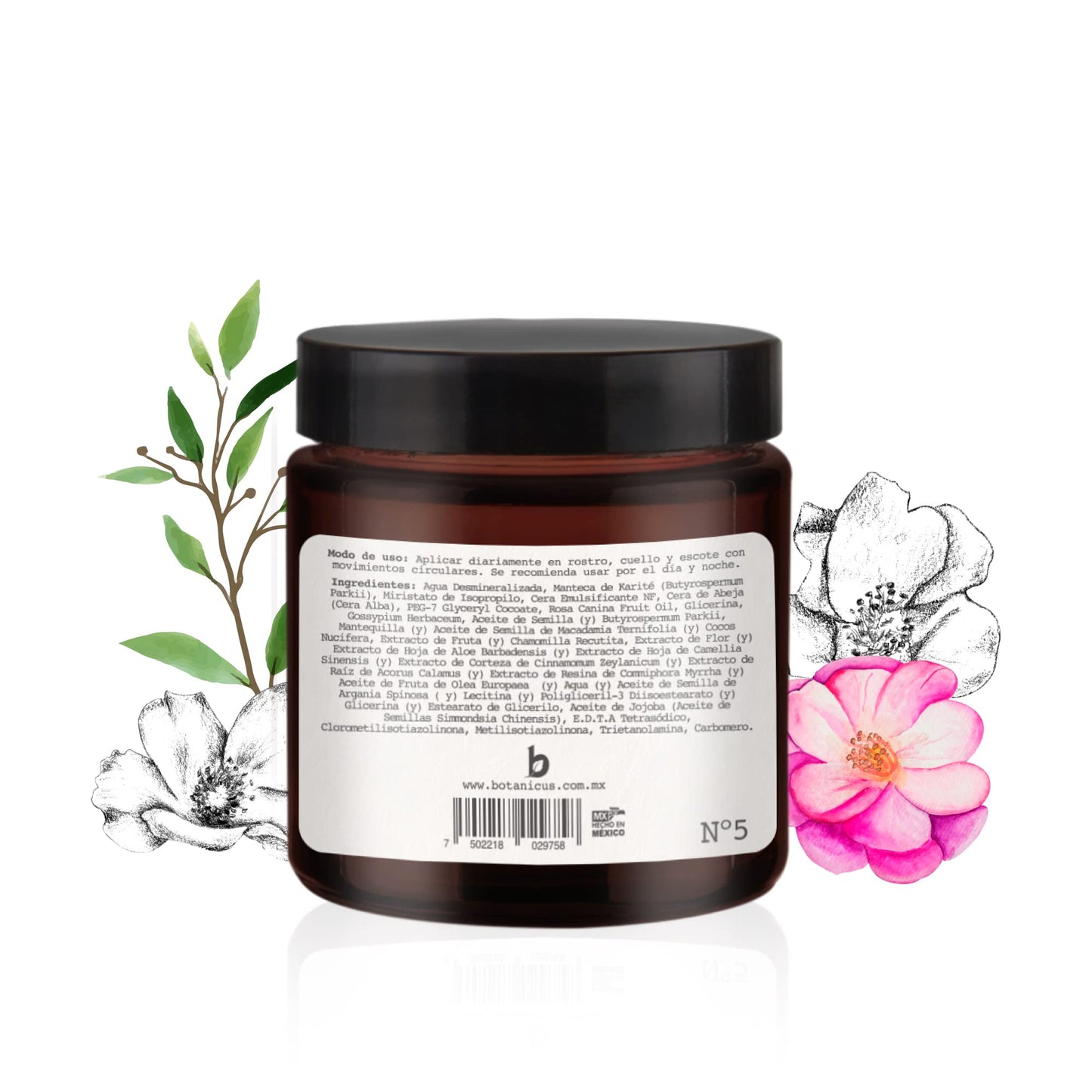 Crema Facial Hidratante Rosa Mosqueta 120 ml - BOTANICUS- Antiarrugas, Antiedad, Aclarante facial, Antimanchas Desvanece líneas de expresión y cicatrices- Para pieles maduras y pieles sensibles.